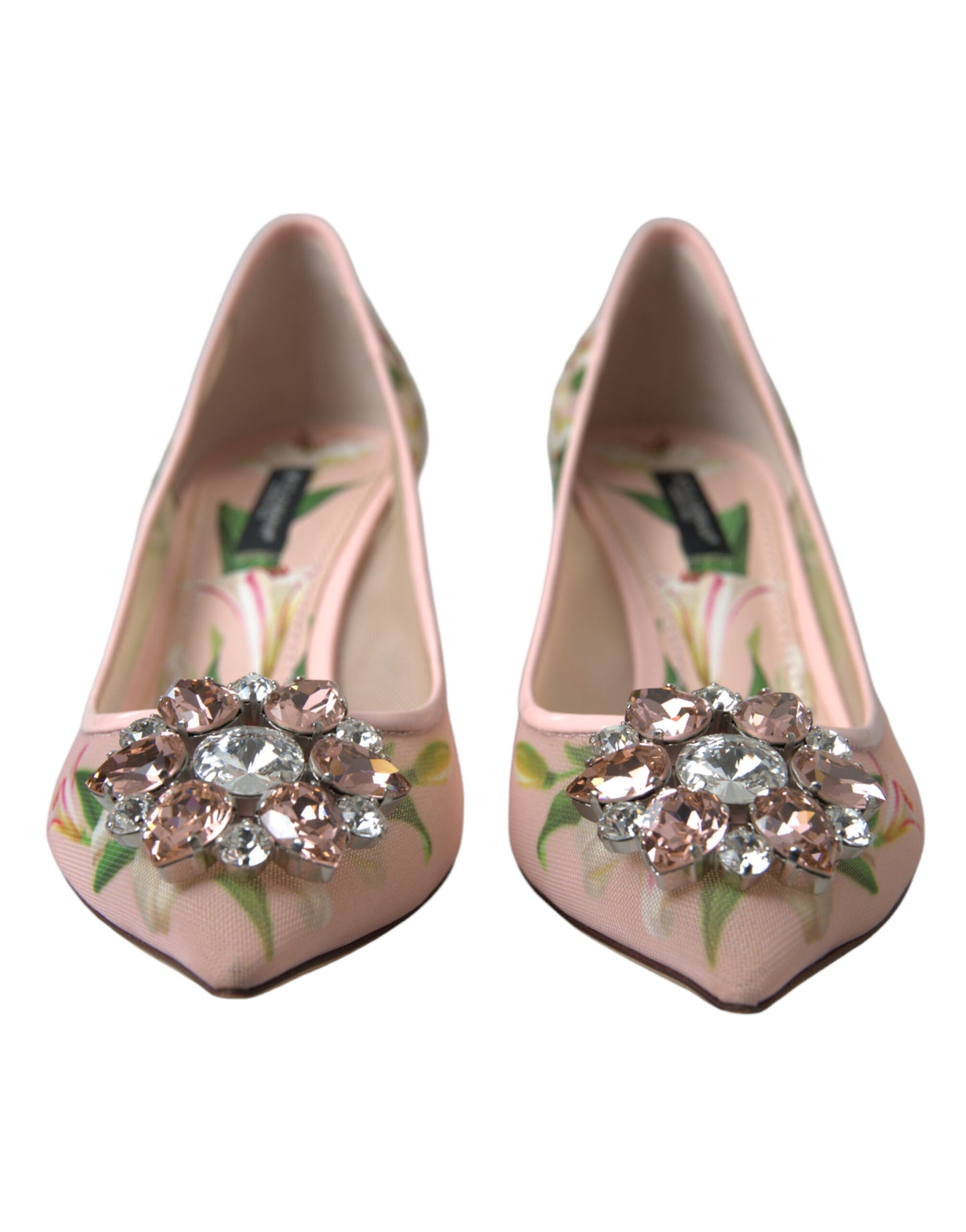 Dolce & Gabbana Elegante Rosa Floral Kristall Pumps