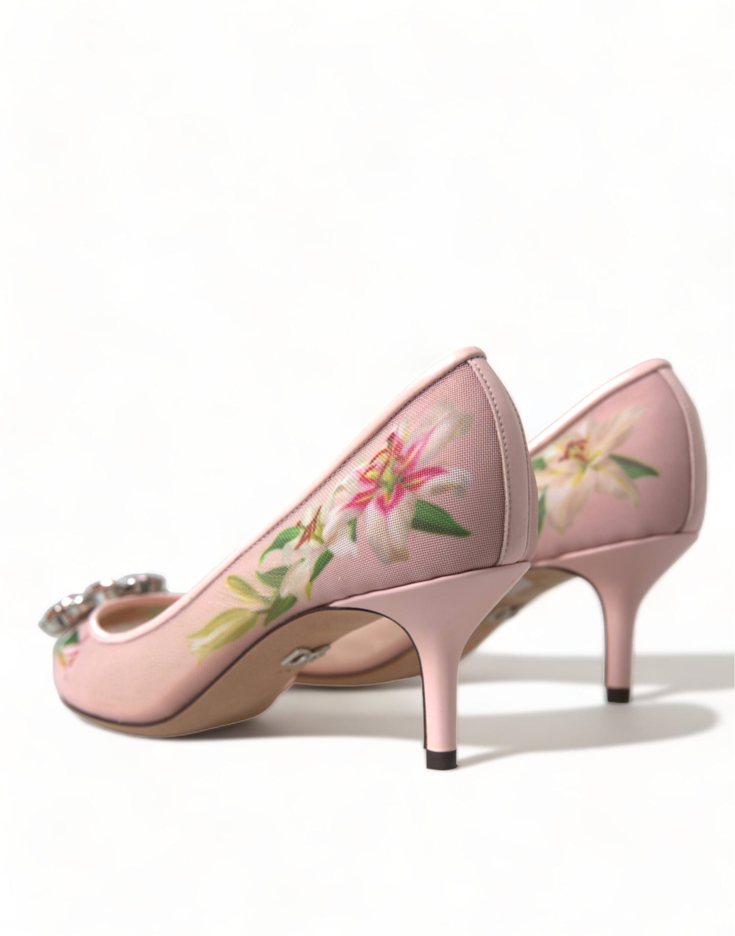 Dolce & Gabbana Elegante Rosa Floral Kristall Pumps