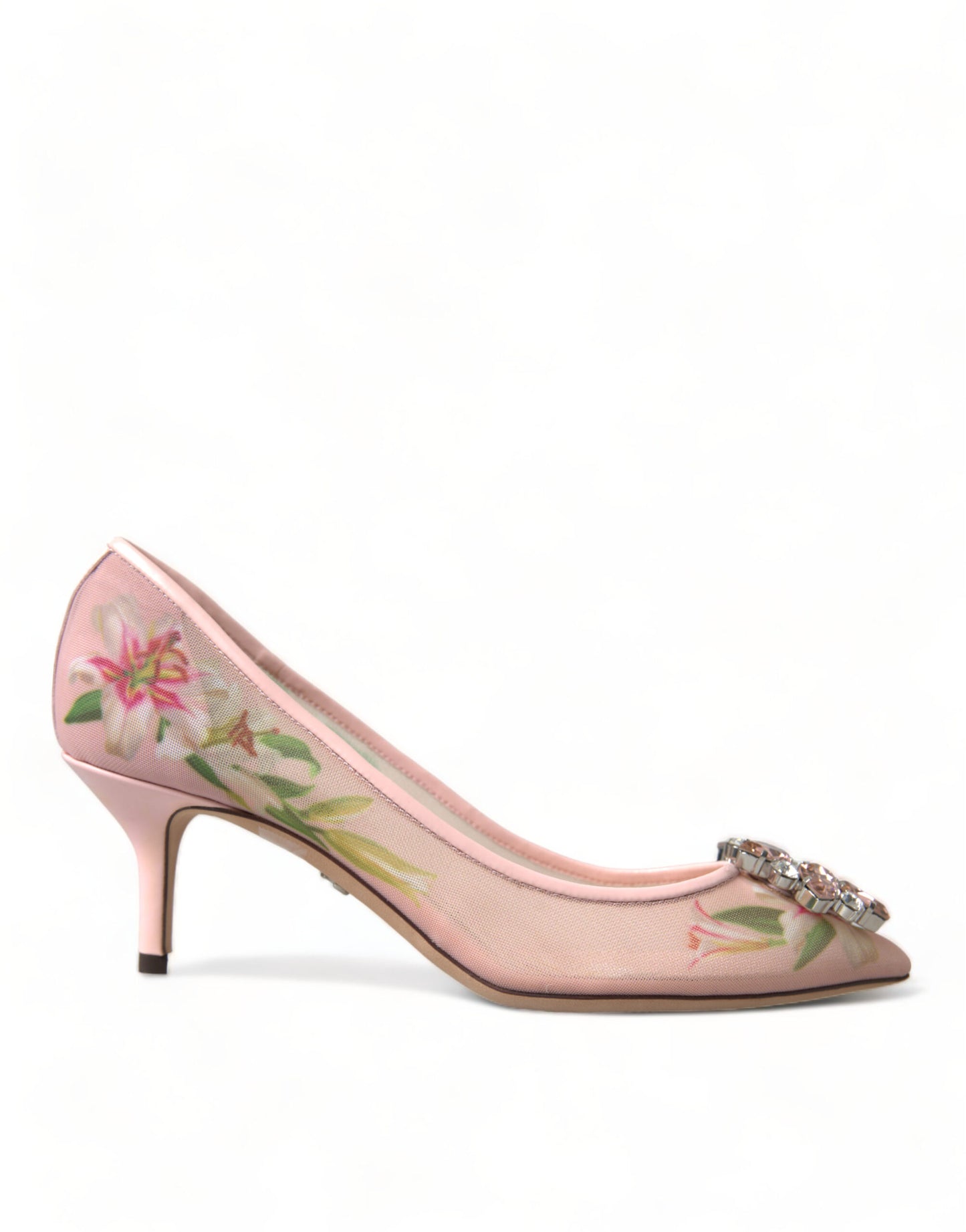 Dolce & Gabbana Elegante Rosa Floral Kristall Pumps