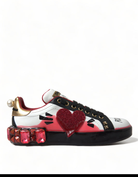 Dolce & Gabbana Elegante Portofino Kristall Turnschuhe