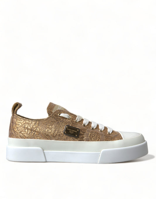 Dolce & Gabbana Elegante goldene Low-Top-Sneakers - Chic Comfort Footwear