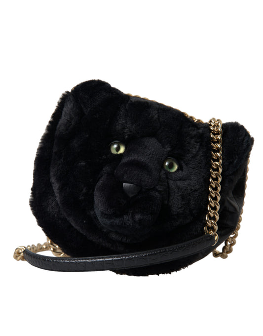 Dolce & Gabbana Exquisite Panther-Umhängetasche mit Kroko-Prägung