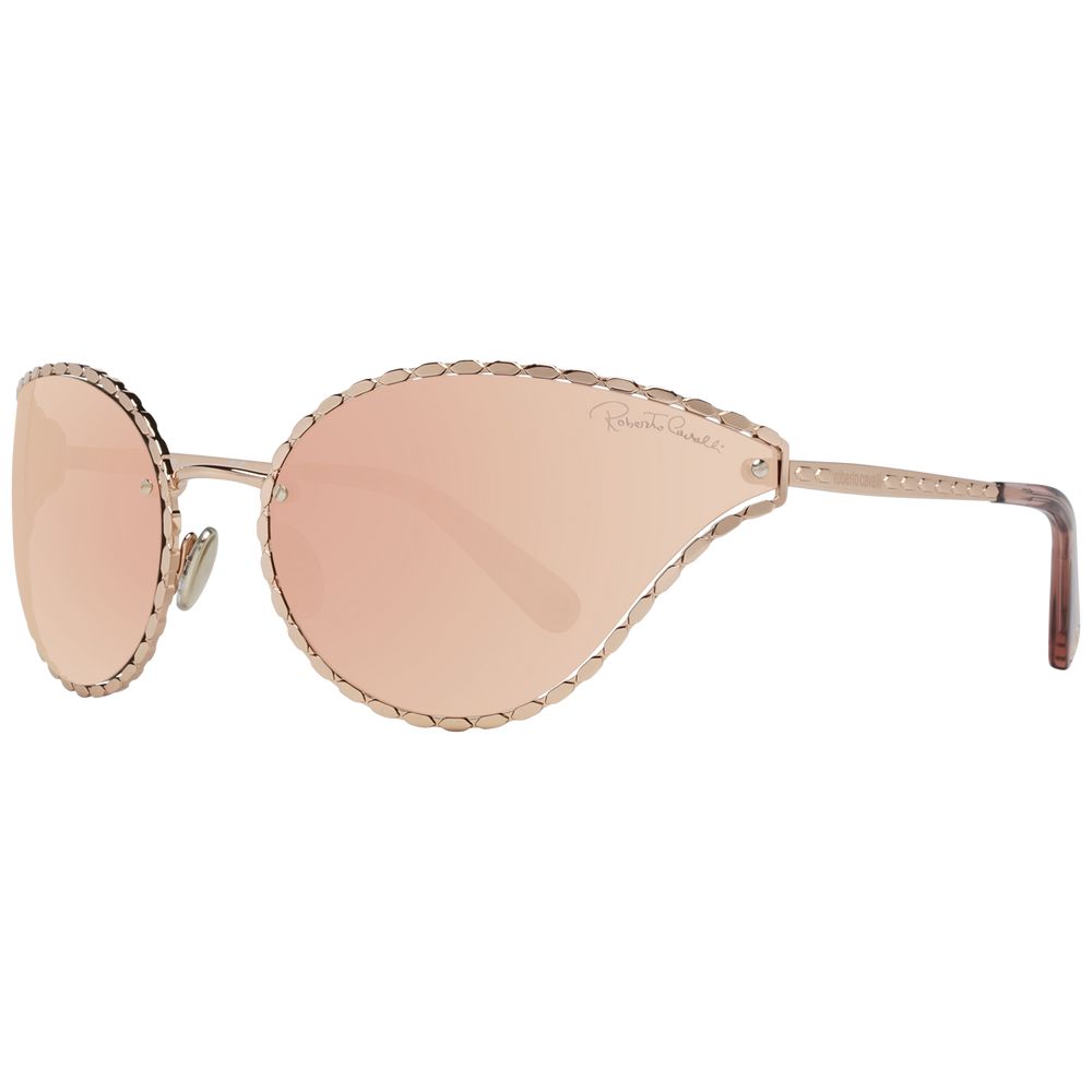 Roberto Cavalli Ovale verspiegelte Sonnenbrille in Rose Gold