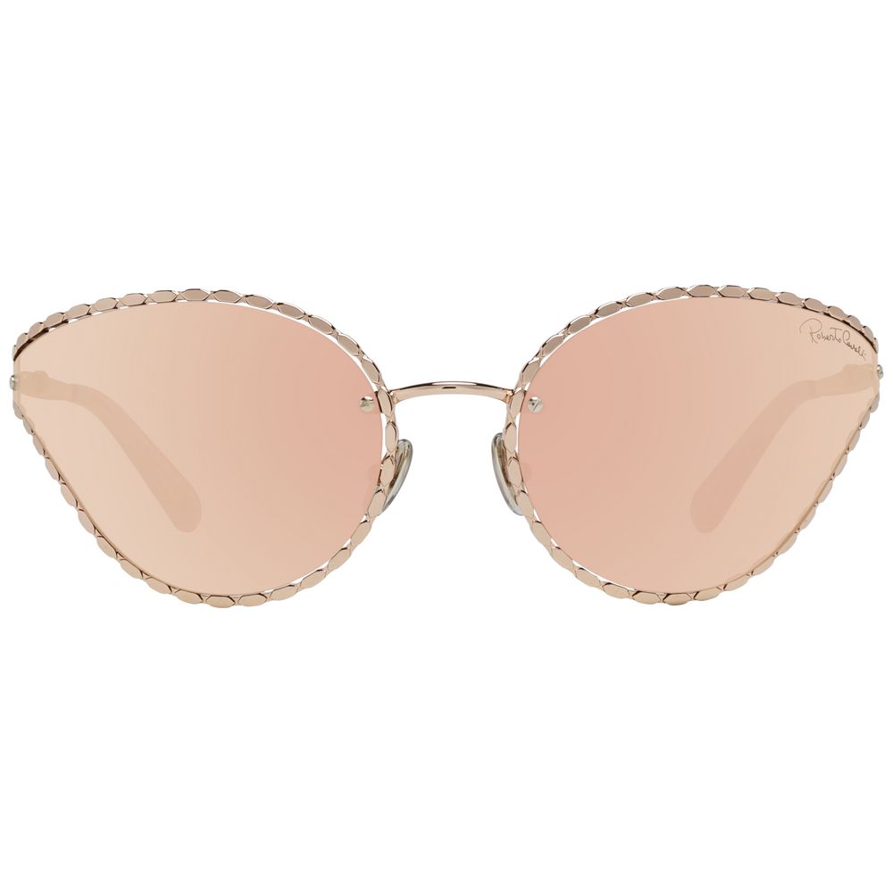 Roberto Cavalli Ovale verspiegelte Sonnenbrille in Rose Gold