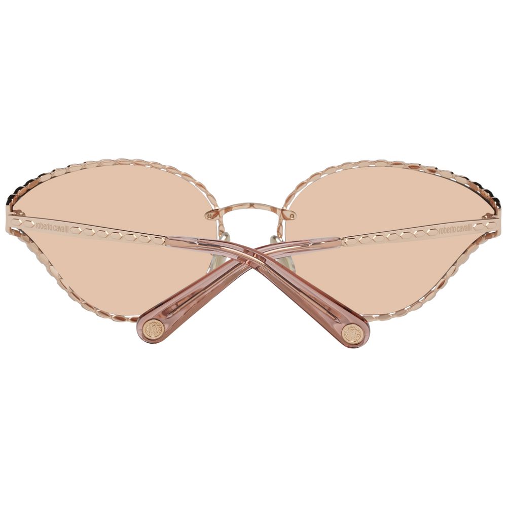 Roberto Cavalli Ovale verspiegelte Sonnenbrille in Rose Gold