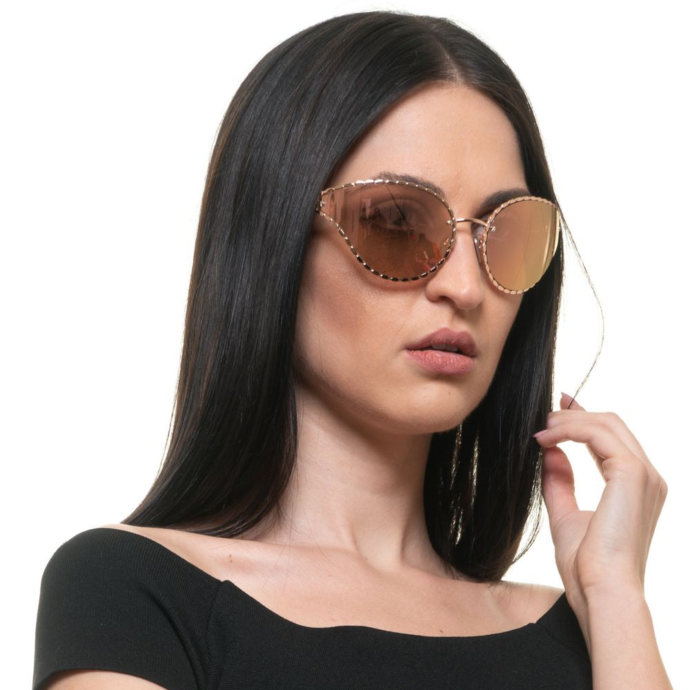 Roberto Cavalli Ovale verspiegelte Sonnenbrille in Rose Gold