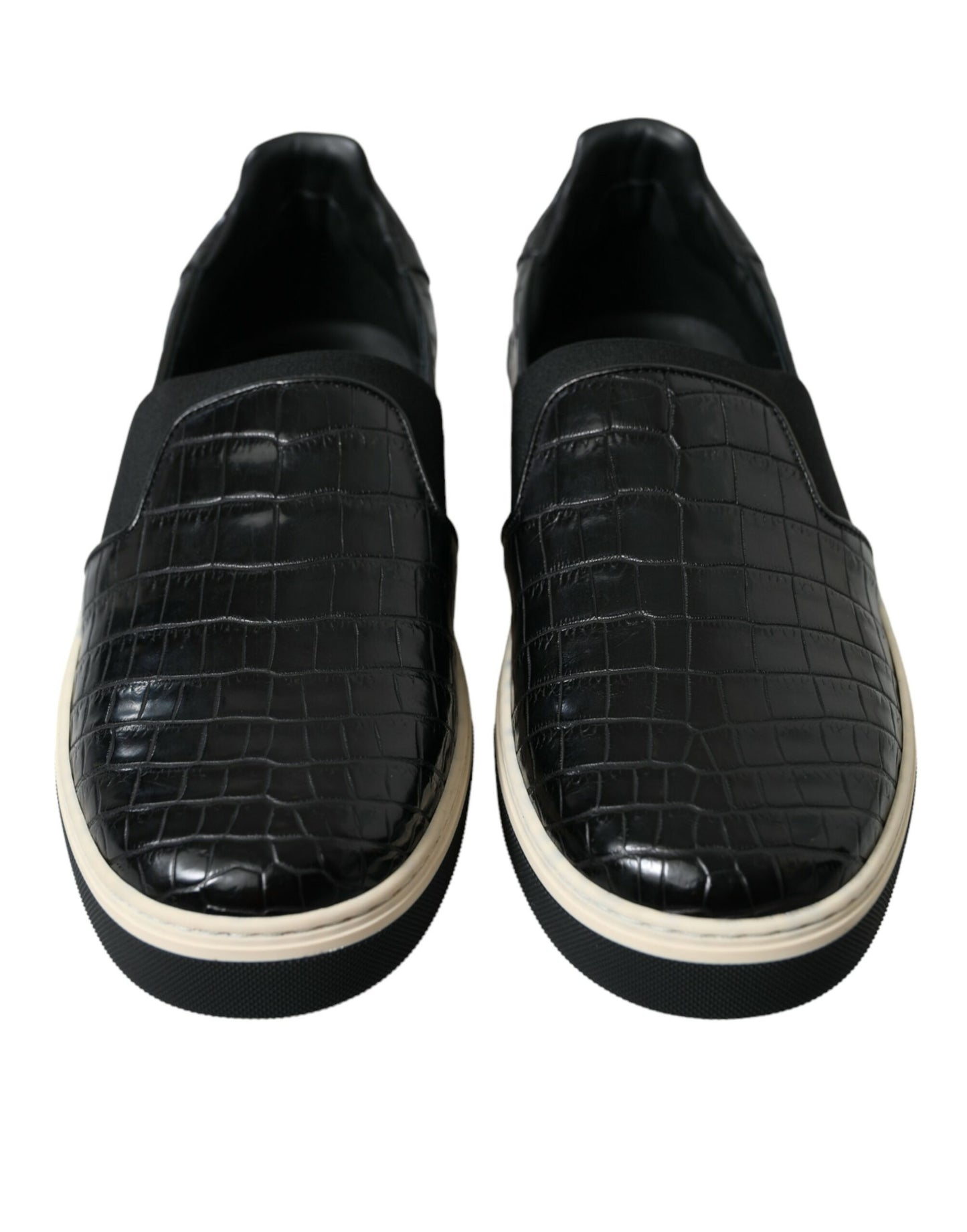 Dolce & Gabbana Elegante Low-Top-Sneakers aus Krokodilleder