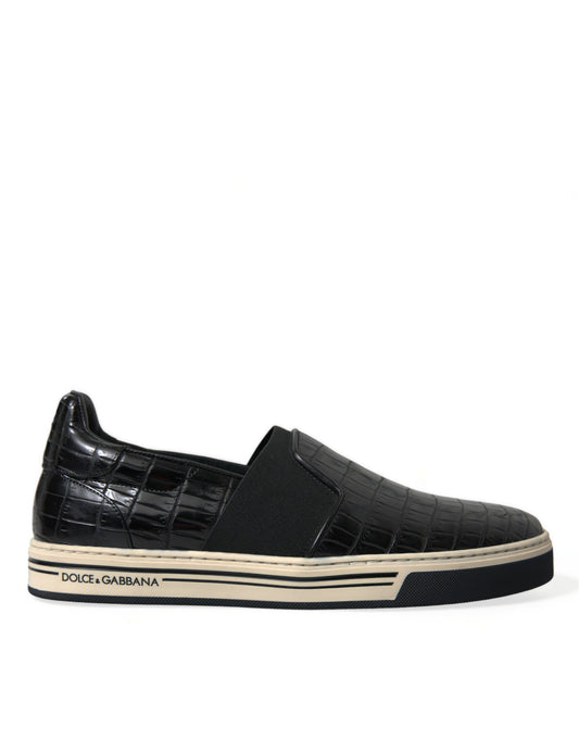 Dolce & Gabbana Elegante Low-Top-Sneakers aus Krokodilleder