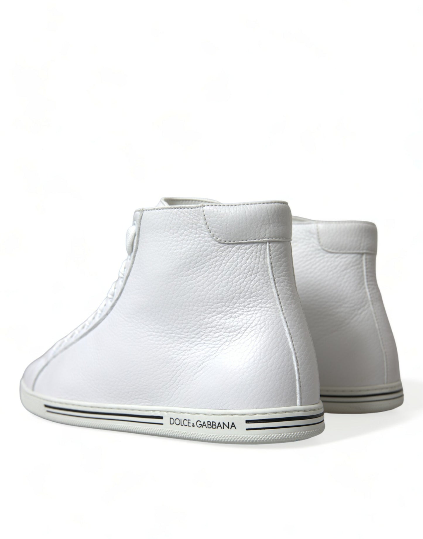 Dolce & Gabbana Elegante weiße Leder-High-Top-Sneakers