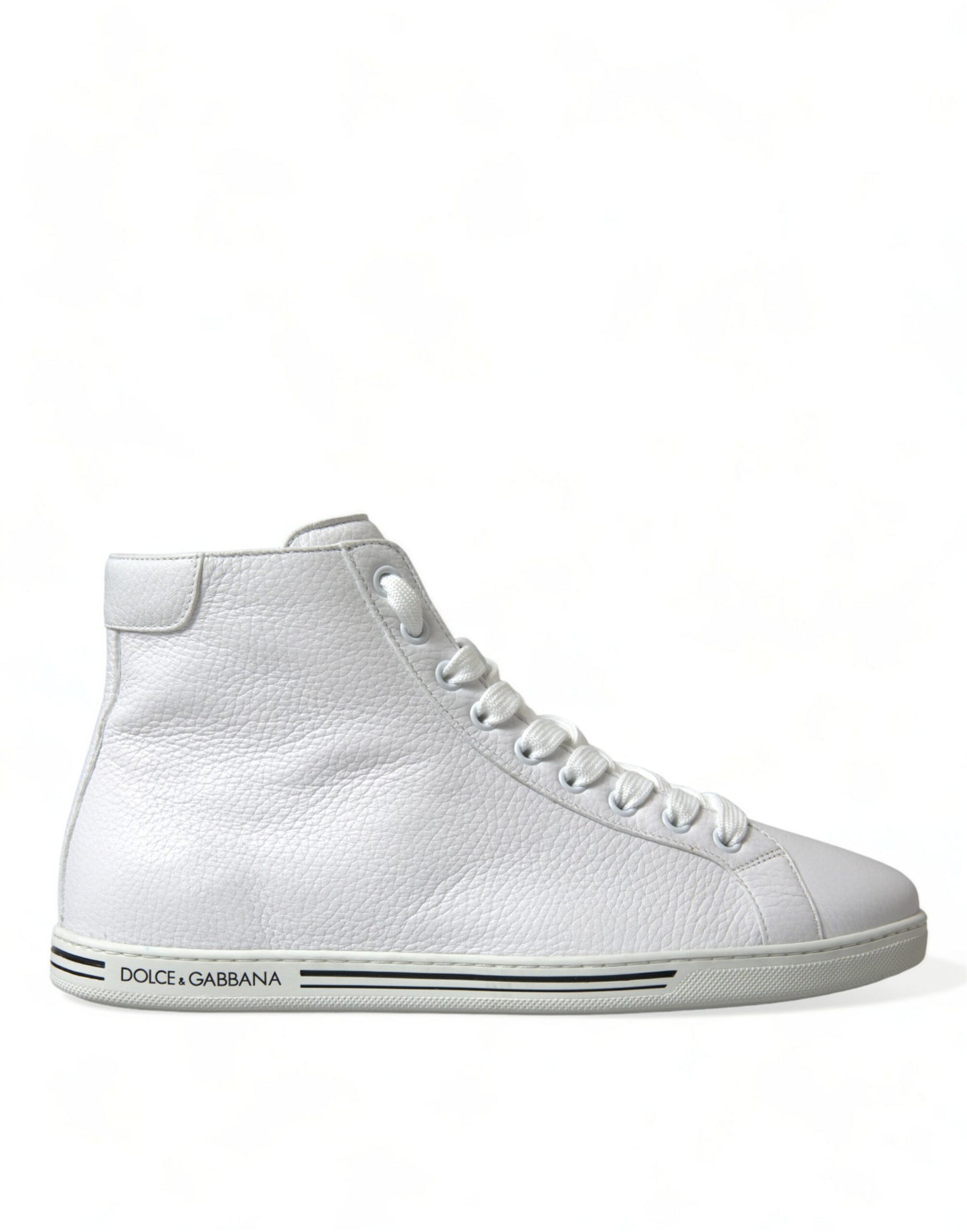 Dolce & Gabbana Elegante weiße Leder-High-Top-Sneakers