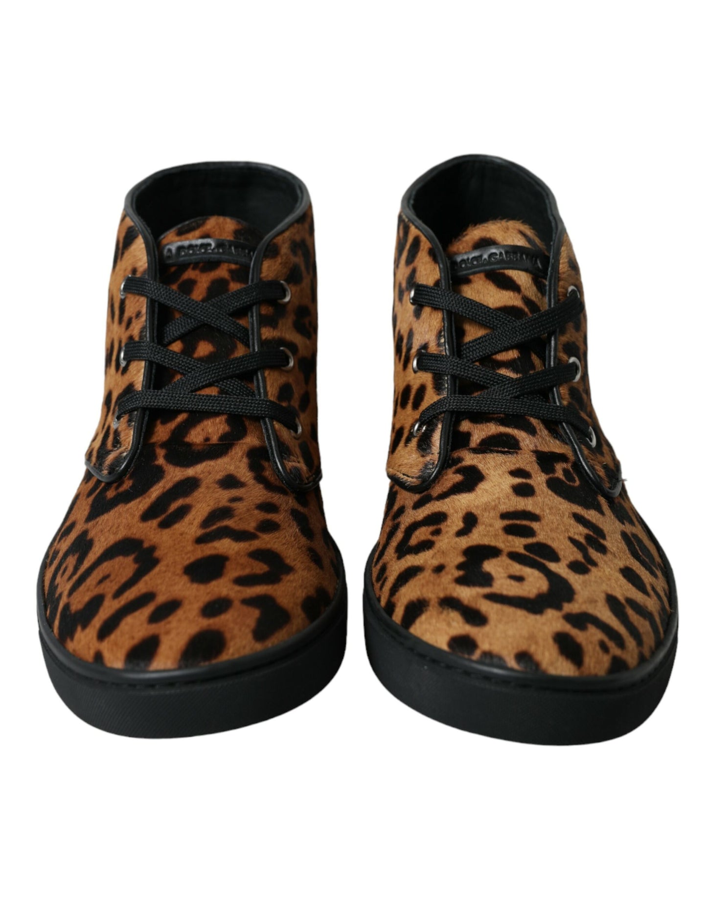 Dolce & Gabbana Elegante Mid-Top-Sneakers mit Leopardenmuster