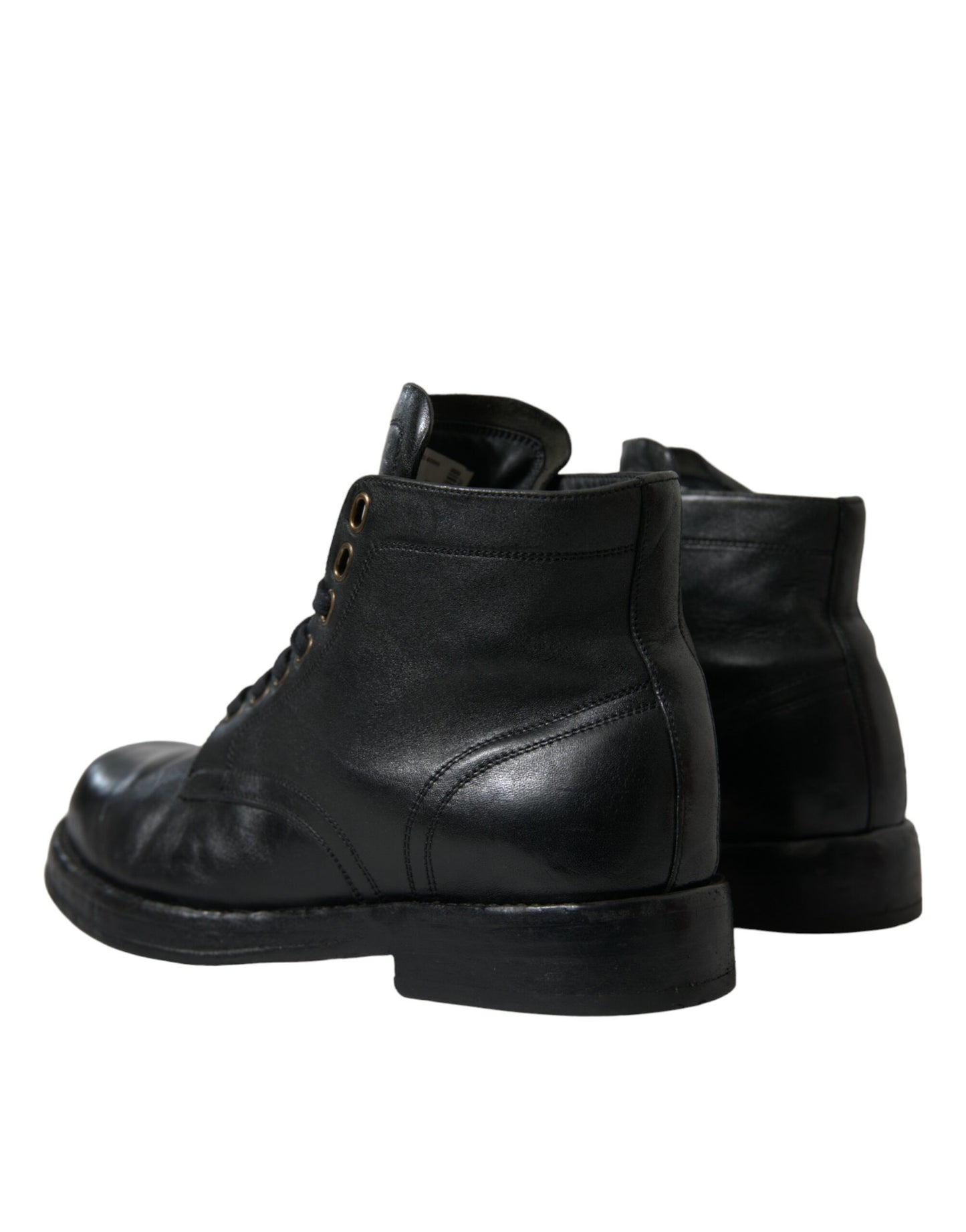 Dolce & Gabbana Elegante Stiefelette aus schwarzem Pferdeleder