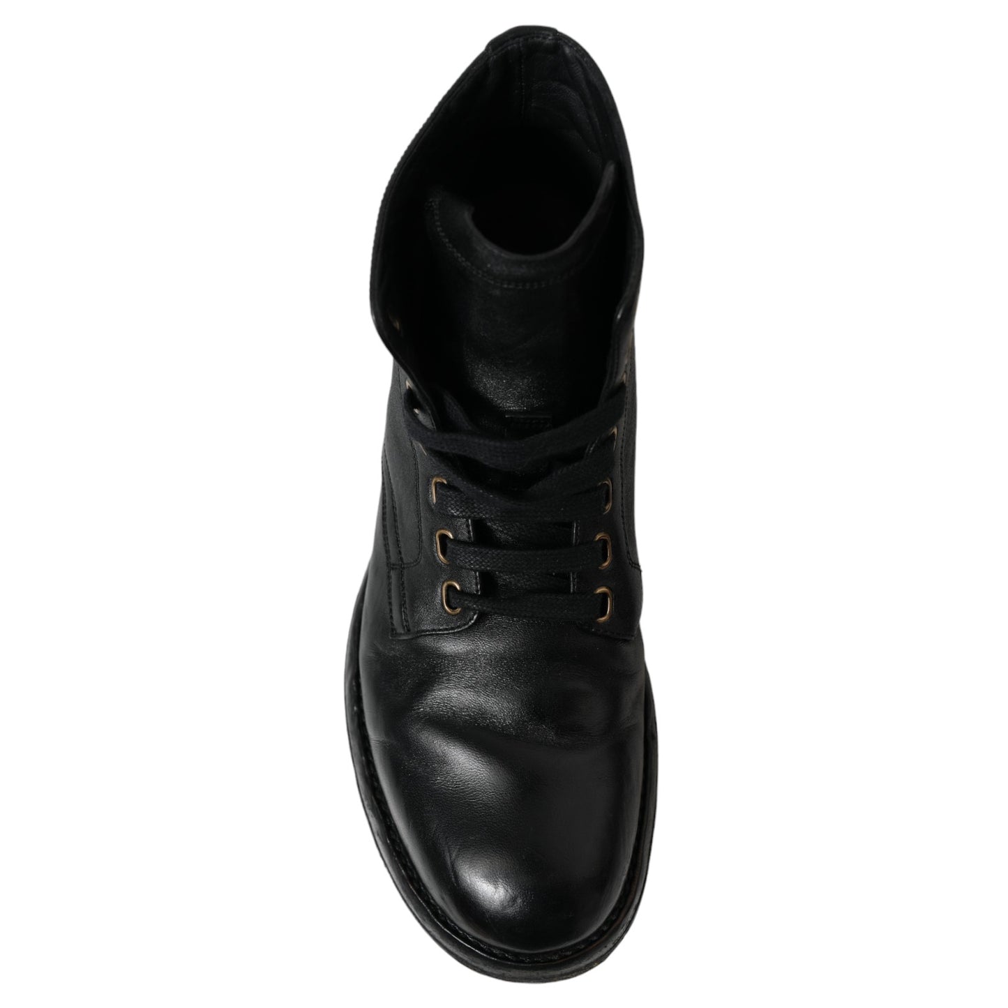 Dolce & Gabbana Elegante Stiefelette aus schwarzem Pferdeleder