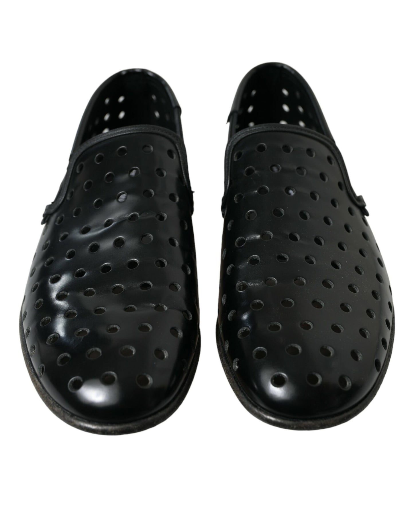 Dolce & Gabbana Elegante Loafers aus schwarzem Leder mit Perforation