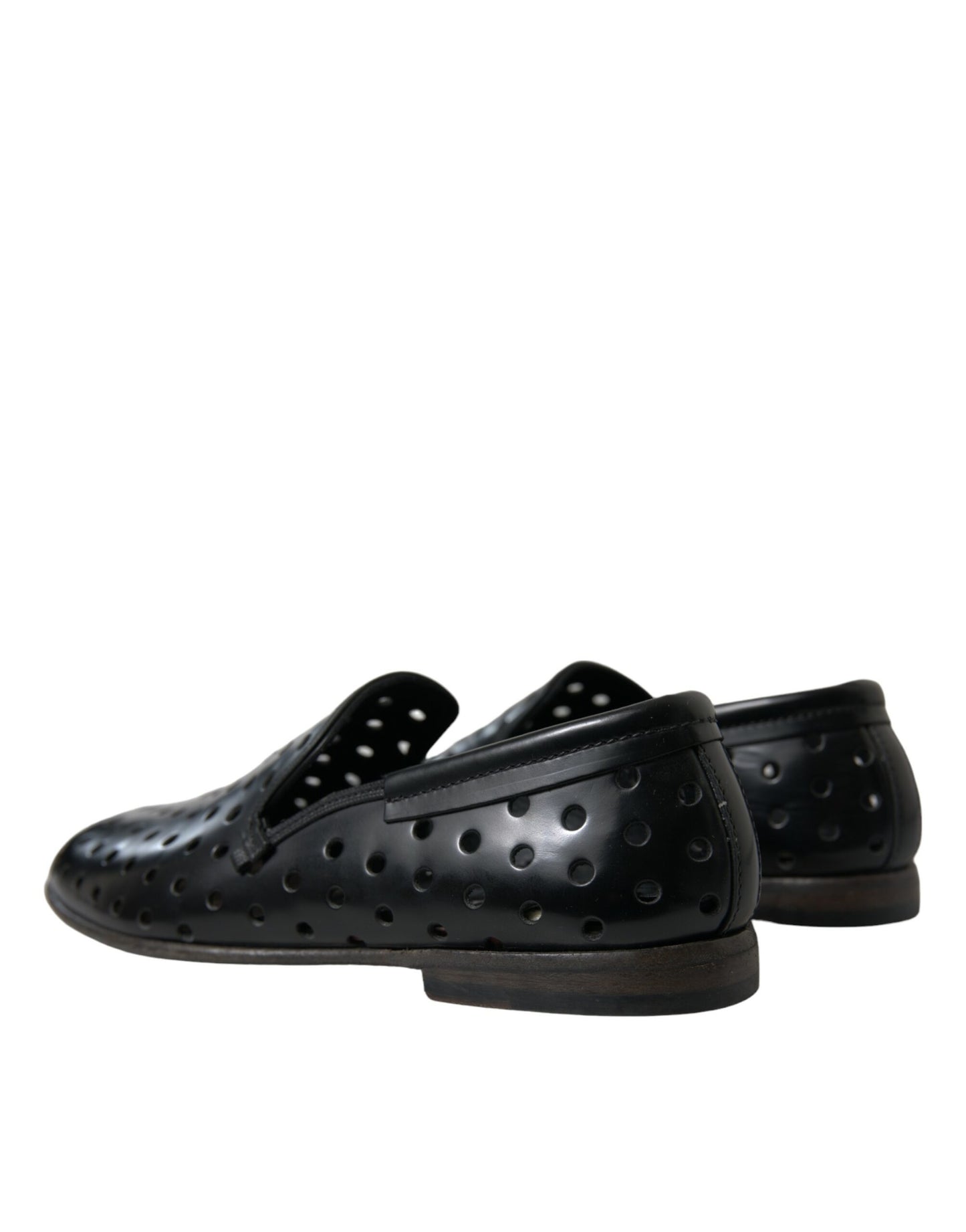 Dolce & Gabbana Elegante Loafers aus schwarzem Leder mit Perforation