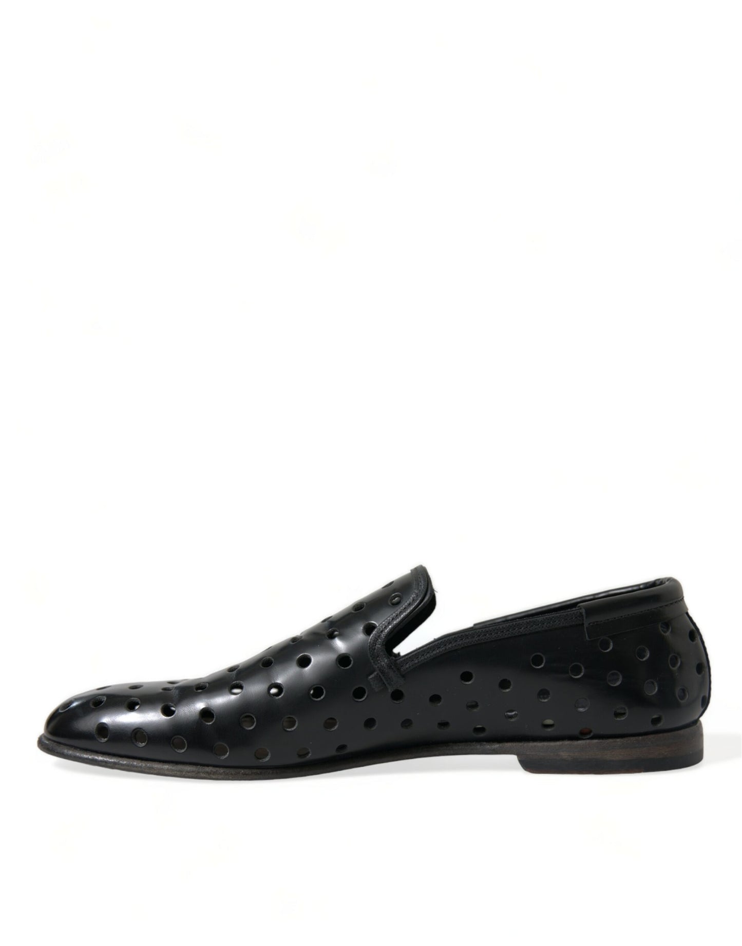 Dolce & Gabbana Elegante Loafers aus schwarzem Leder mit Perforation