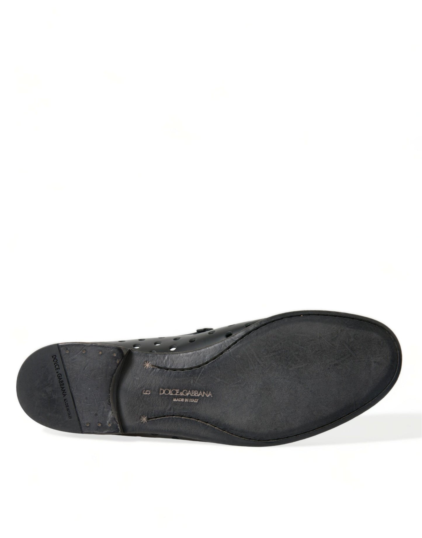 Dolce & Gabbana Elegante Loafers aus schwarzem Leder mit Perforation