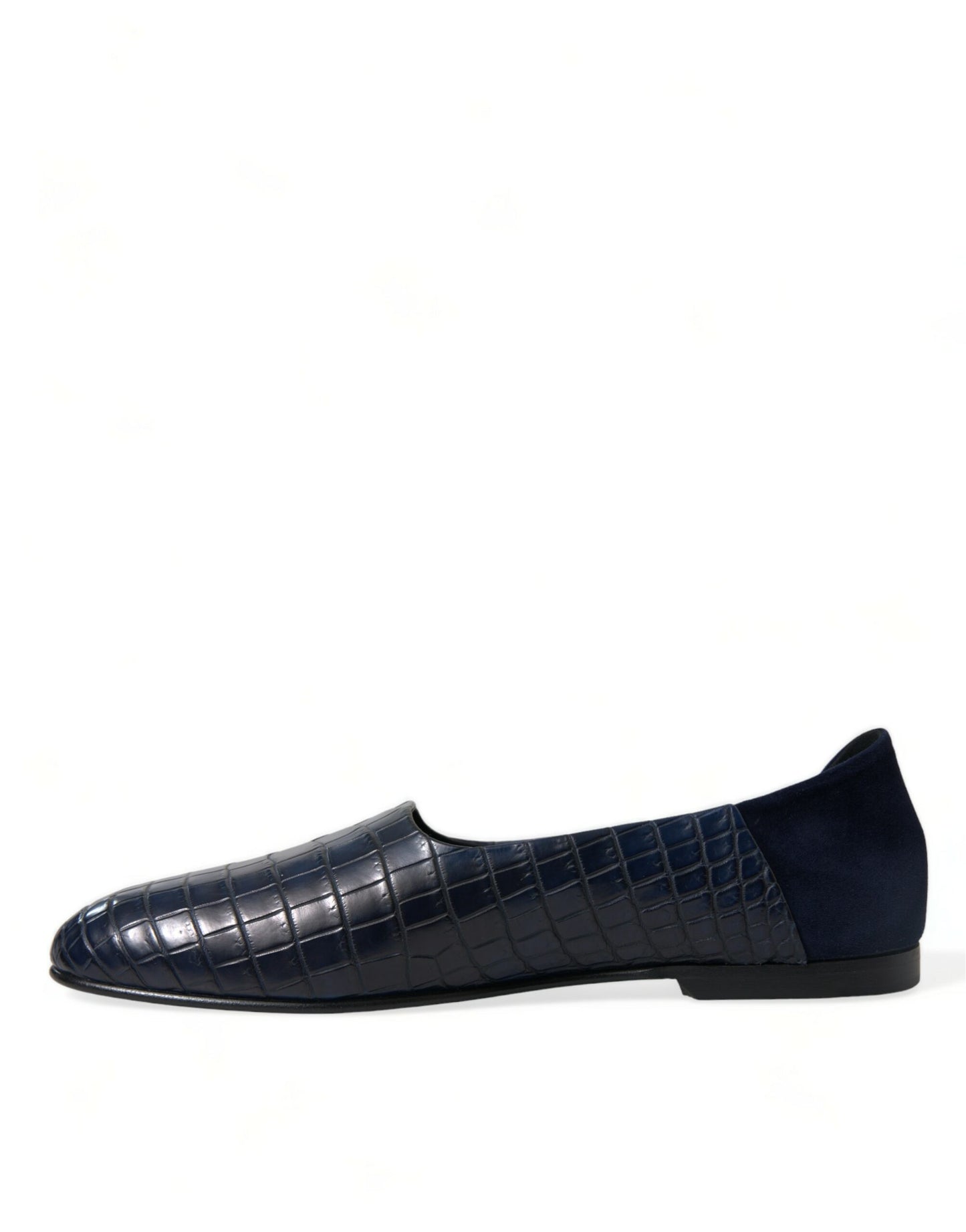 Dolce & Gabbana Elegante blaue Loafers aus Krokodilleder