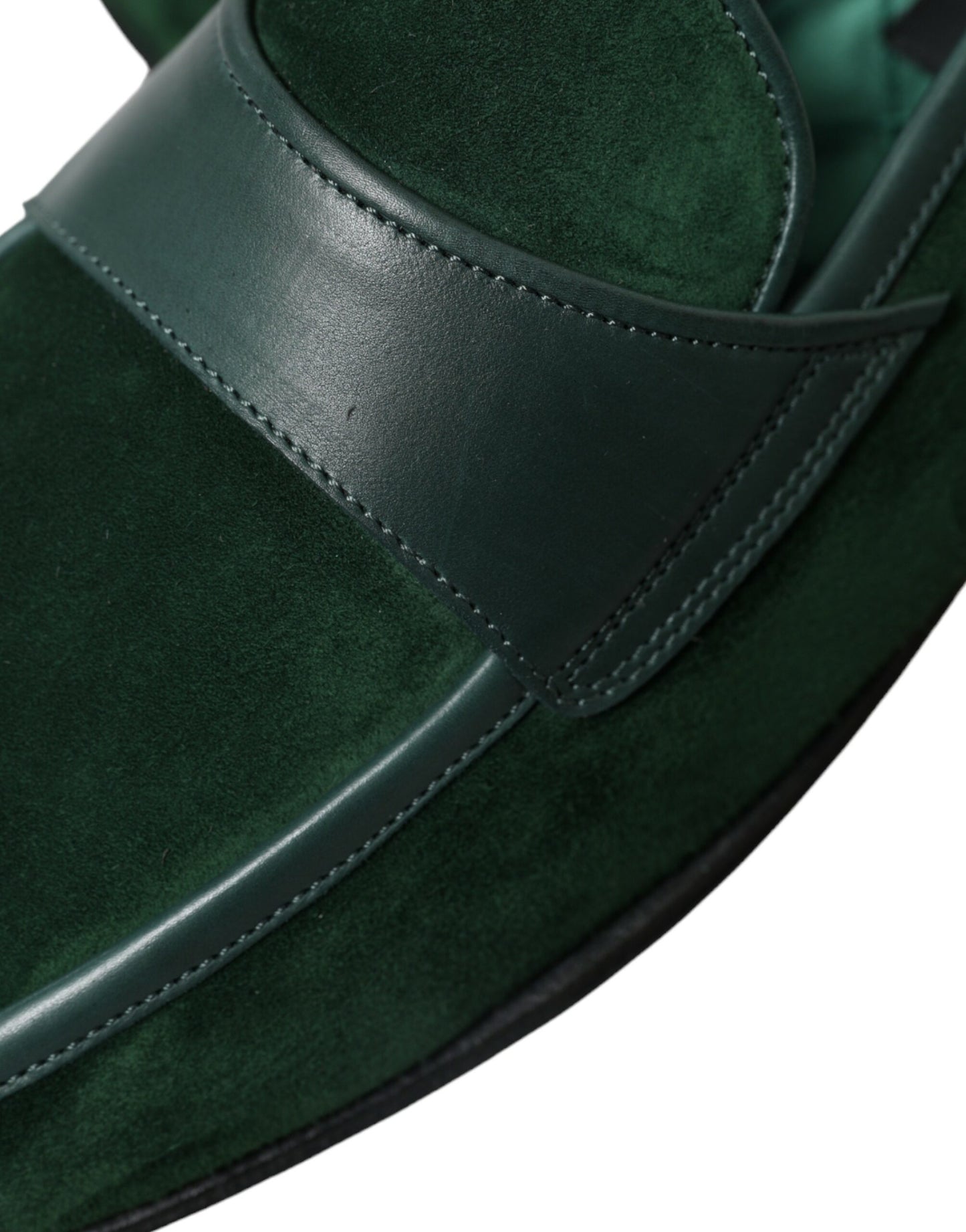 Dolce & Gabbana Smaragdgrüne Loafers aus Samt für Männer