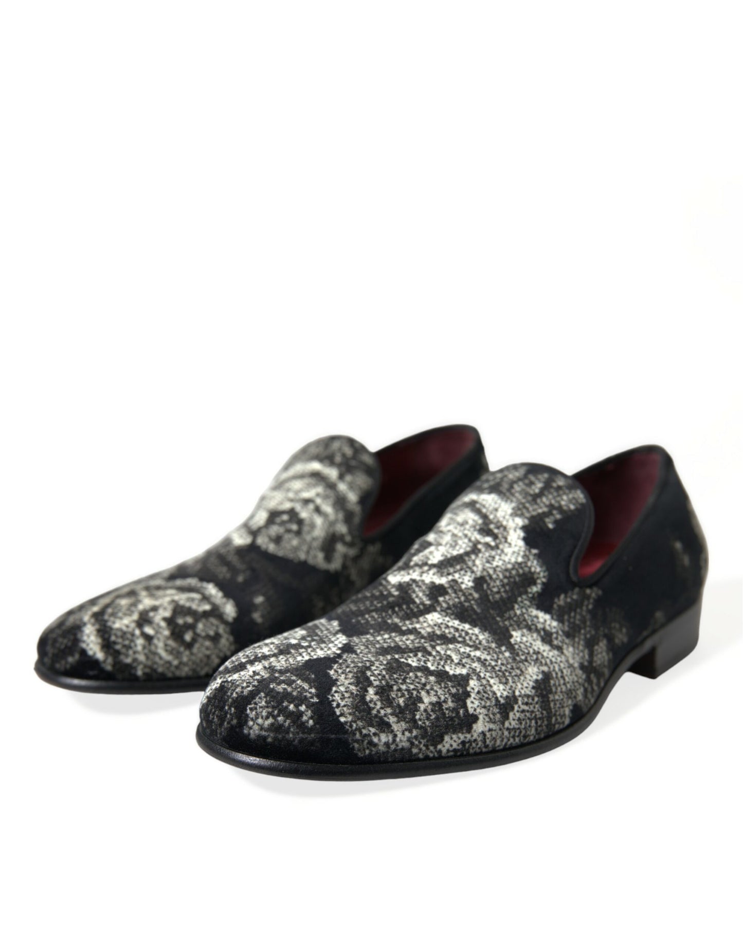 Dolce & Gabbana Elegante Loafers aus Samt mit Blumenmuster