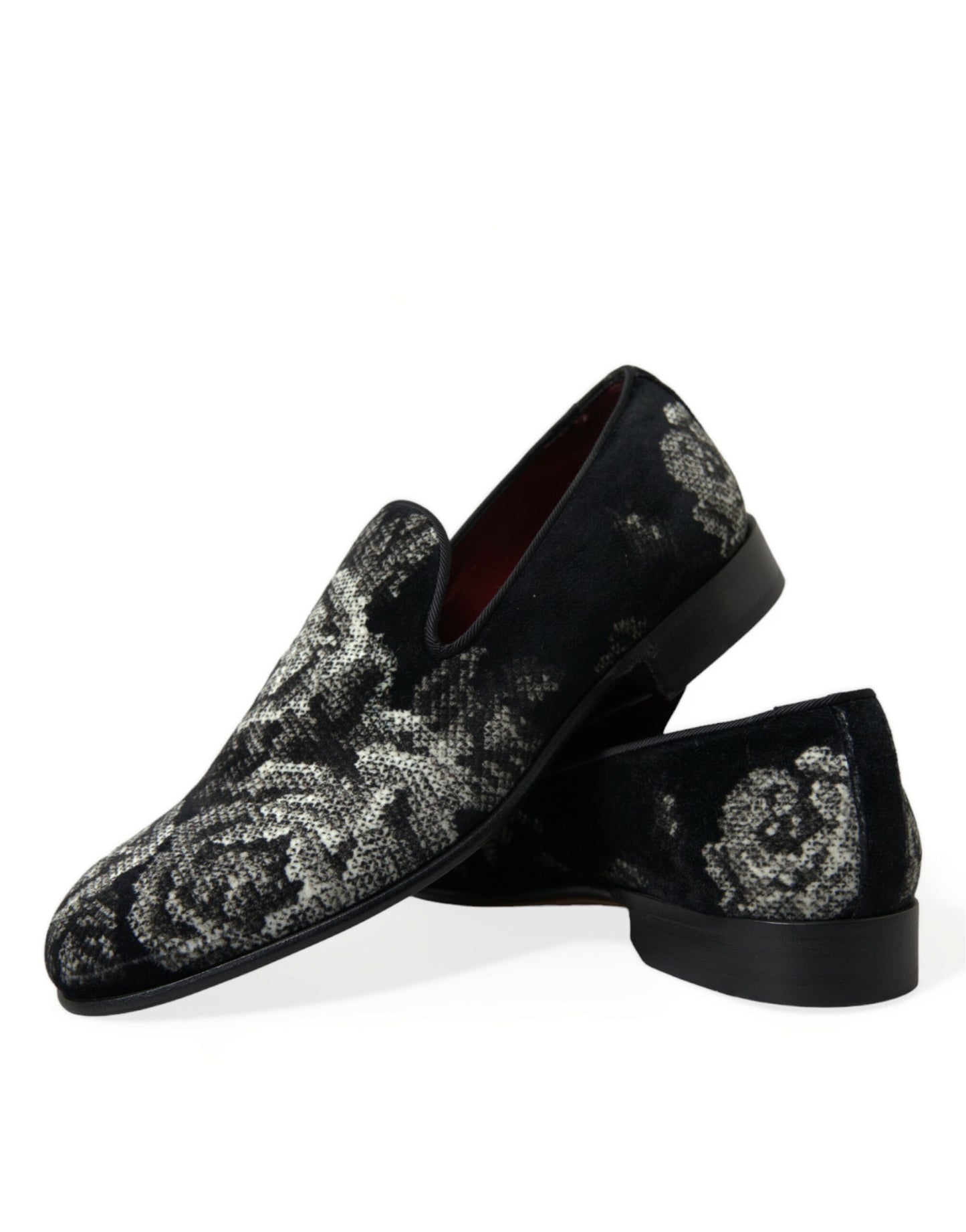 Dolce & Gabbana Elegante Loafers aus Samt mit Blumenmuster