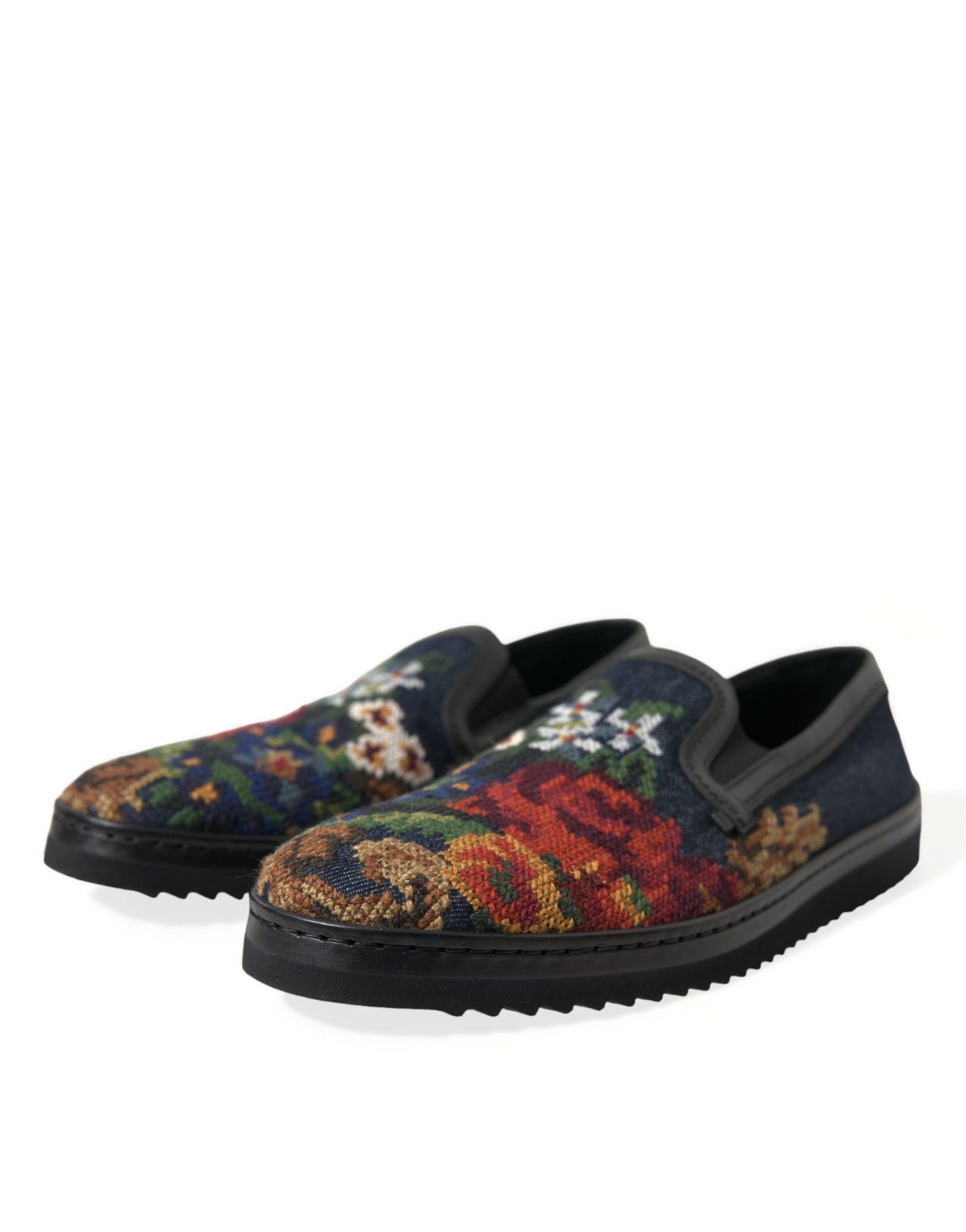 Dolce & Gabbana Elegante Multicolor Loafers mit Blumenmuster