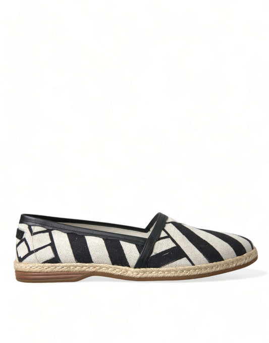 Dolce & Gabbana Schicke Espadrilles aus gestreiftem Canvas