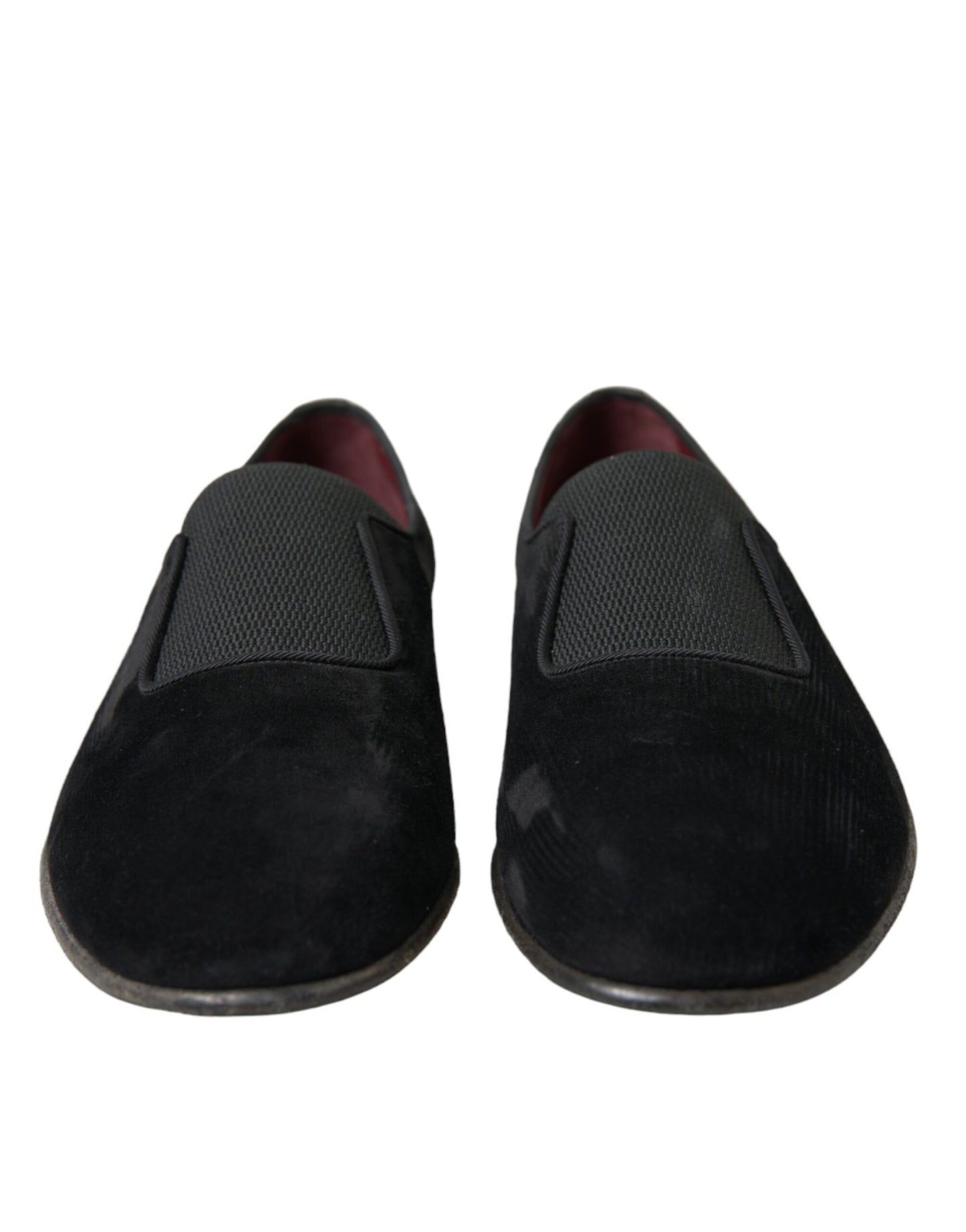 Dolce & Gabbana Elegante schwarze Velor Loafers für den anspruchsvollen Gentleman