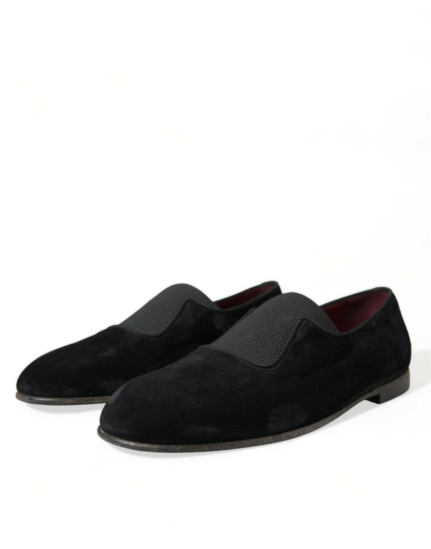 Dolce & Gabbana Elegante schwarze Velor Loafers für den anspruchsvollen Gentleman