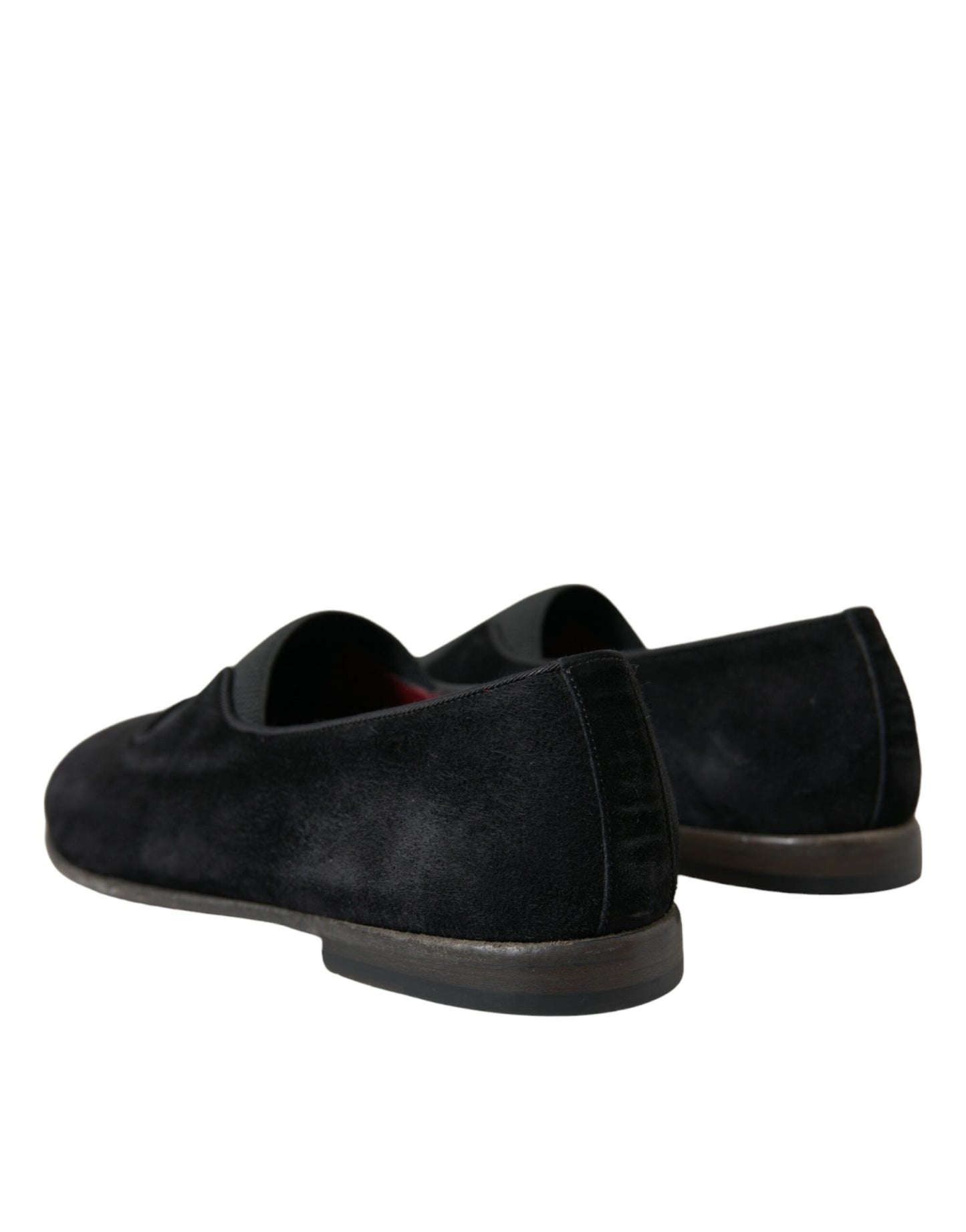 Dolce & Gabbana Elegante schwarze Velor Loafers für den anspruchsvollen Gentleman