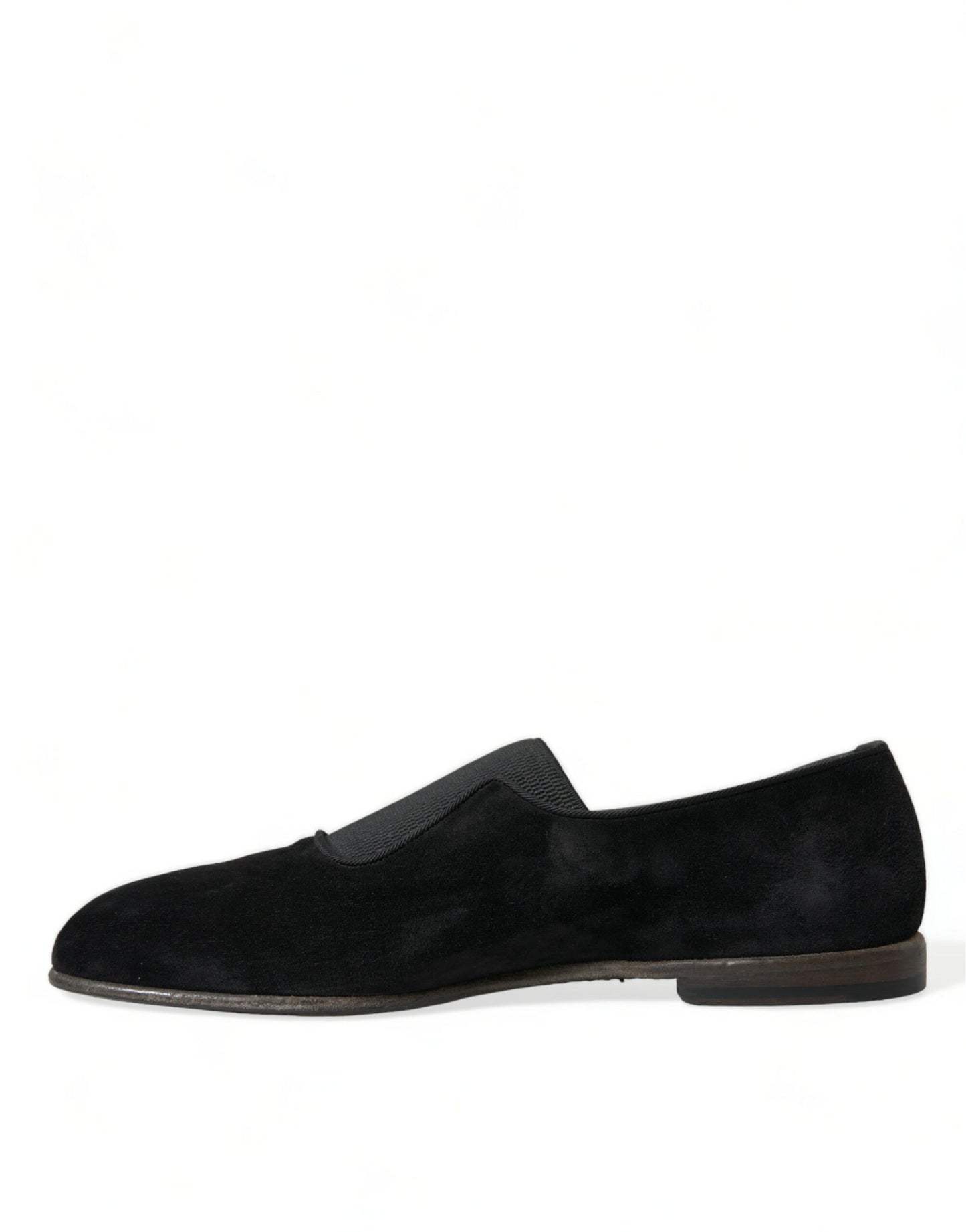 Dolce & Gabbana Elegante schwarze Velor Loafers für den anspruchsvollen Gentleman