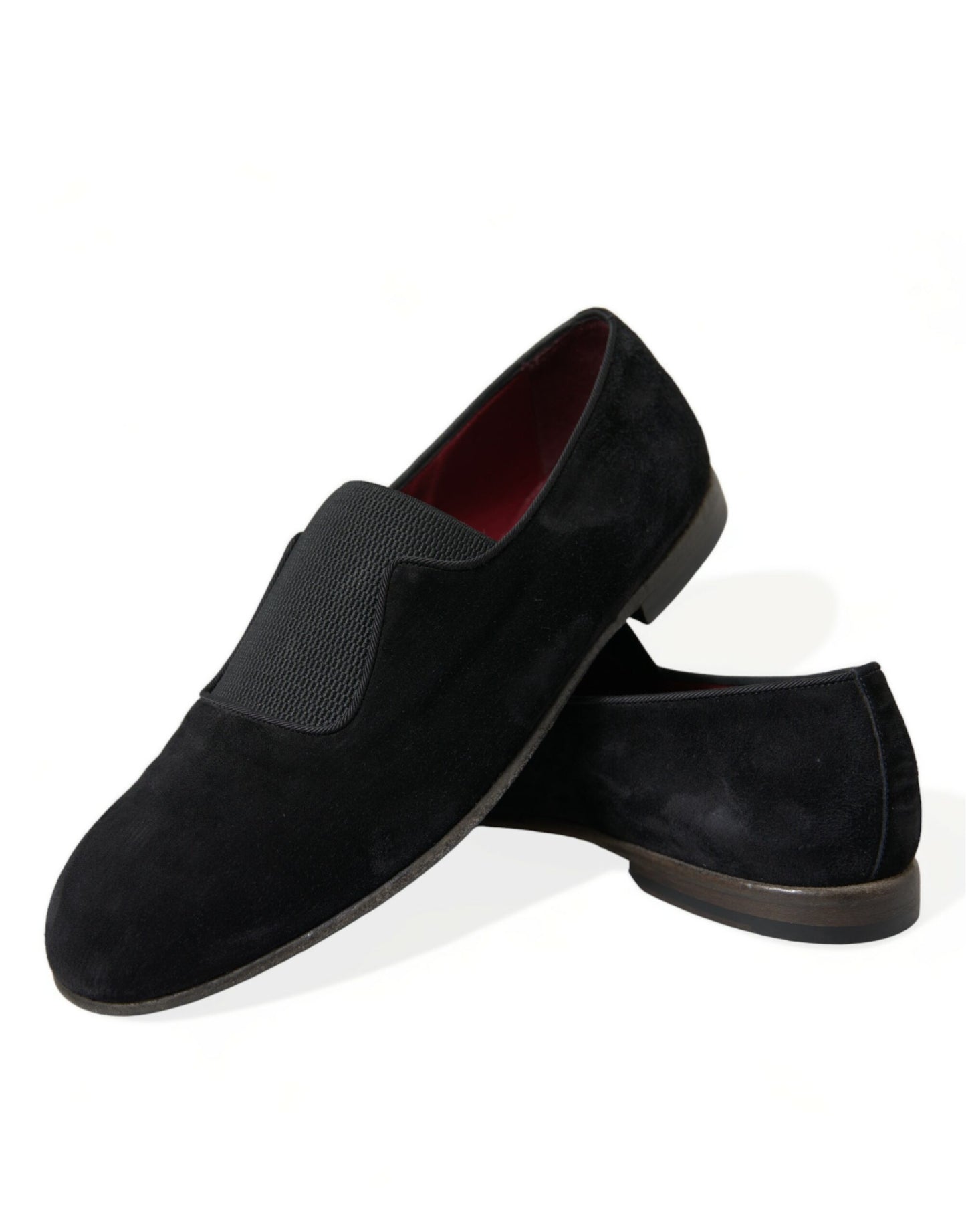 Dolce & Gabbana Elegante schwarze Velor Loafers für den anspruchsvollen Gentleman