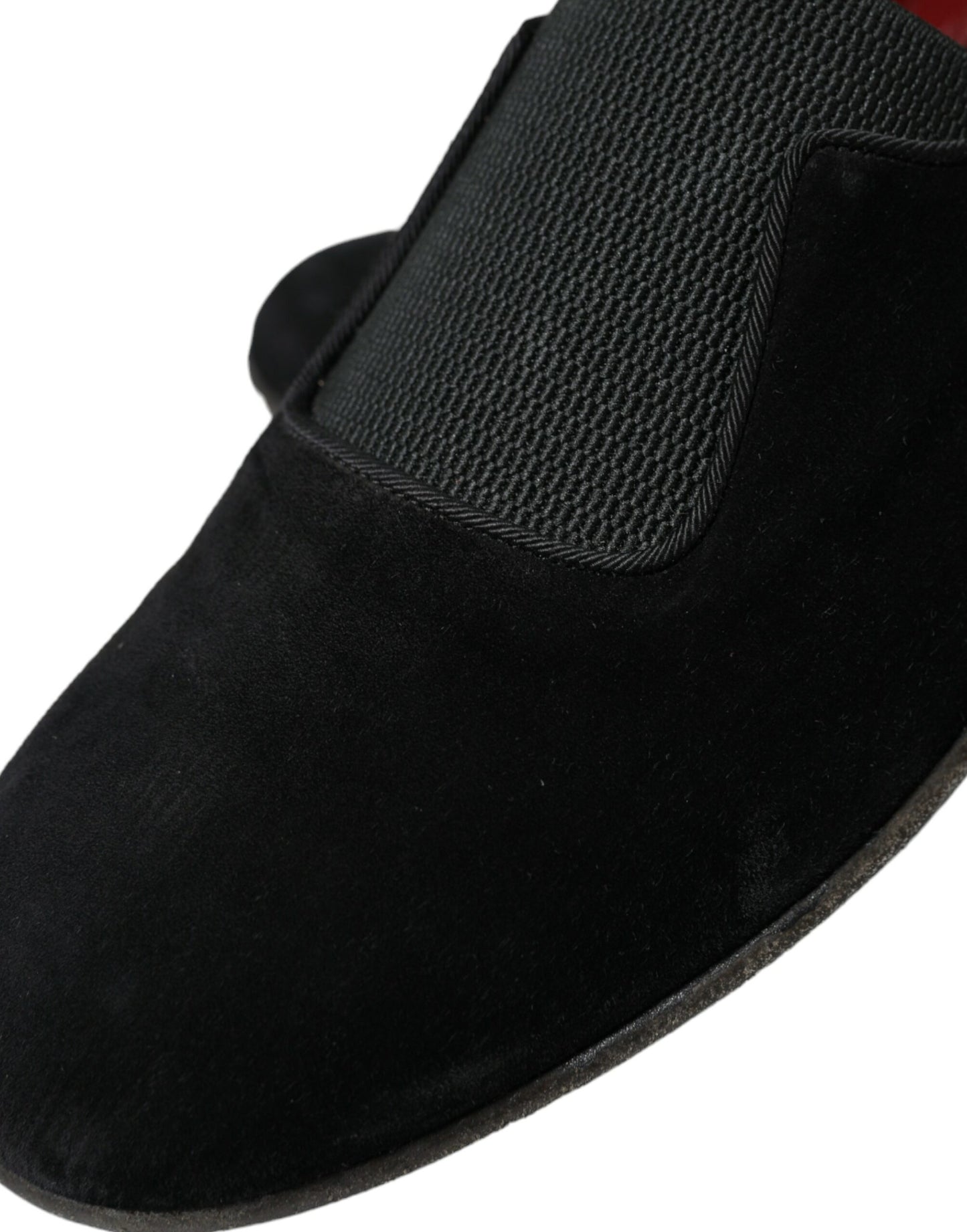 Dolce & Gabbana Elegante schwarze Velor Loafers für den anspruchsvollen Gentleman