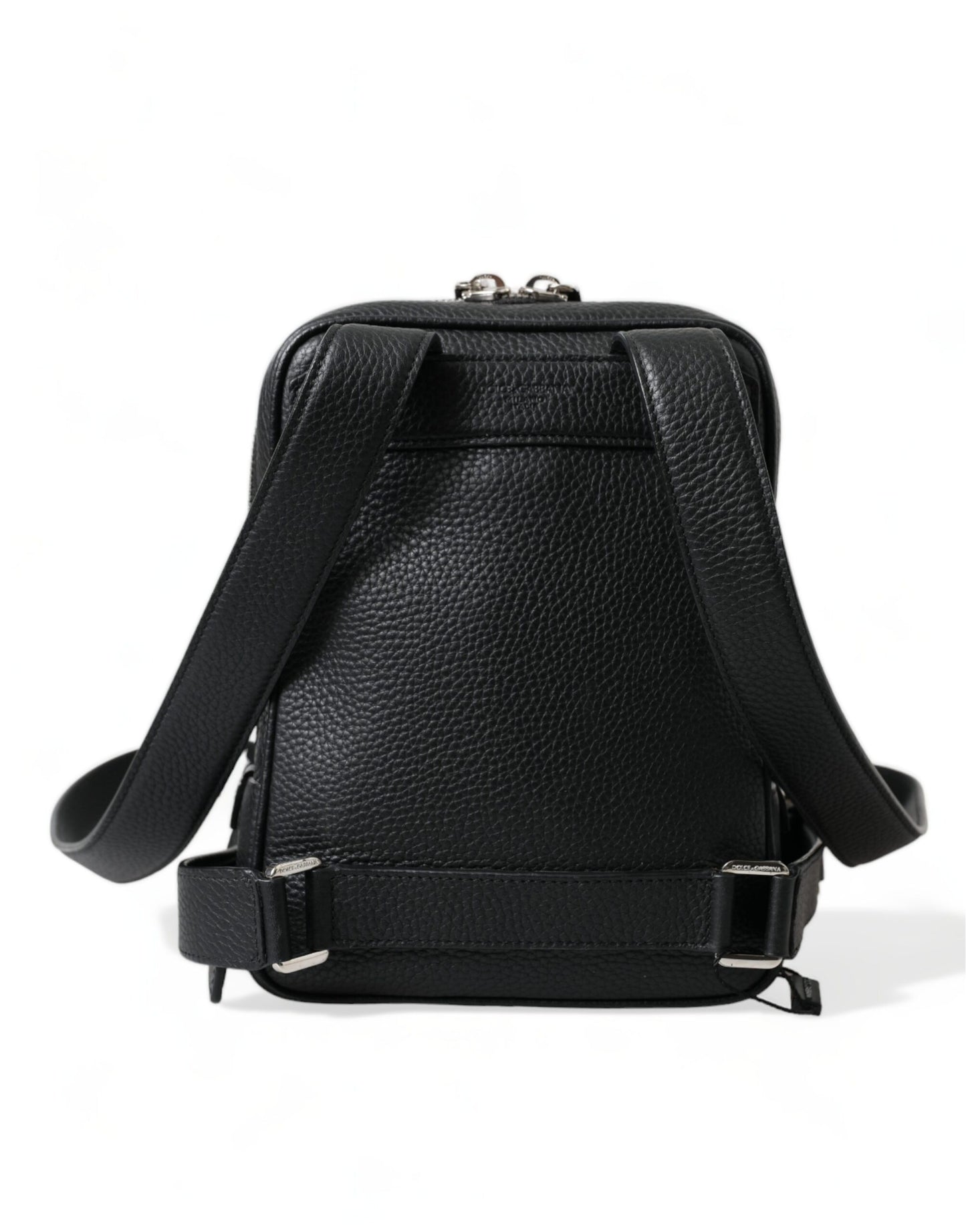 Dolce & Gabbana Schicker kleiner Rucksack aus schwarzem Kalbsleder