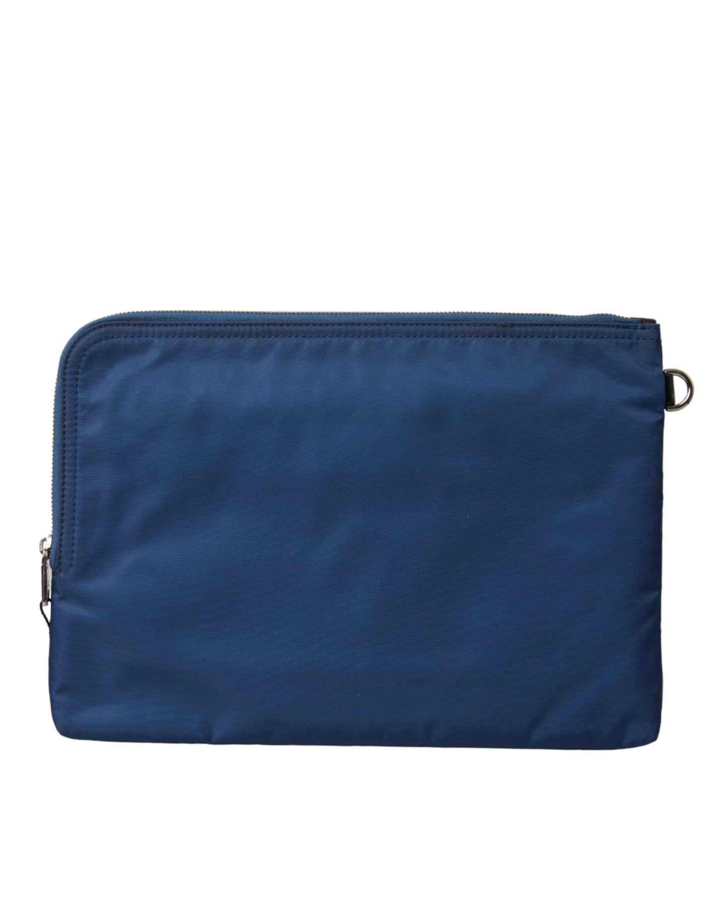 Dolce & Gabbana Elegante blaue Nylon Clutch mit Reißverschluss