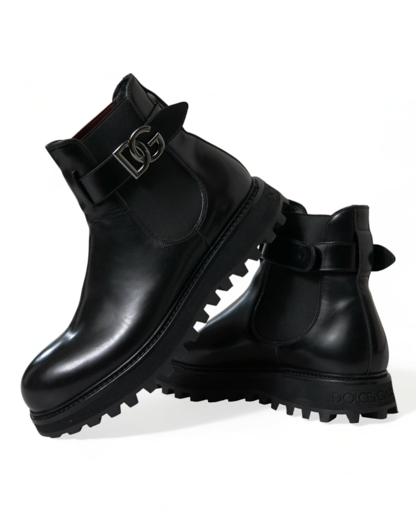 Dolce & Gabbana Elegante Chelsea-Stiefel aus schwarzem Kalbsleder