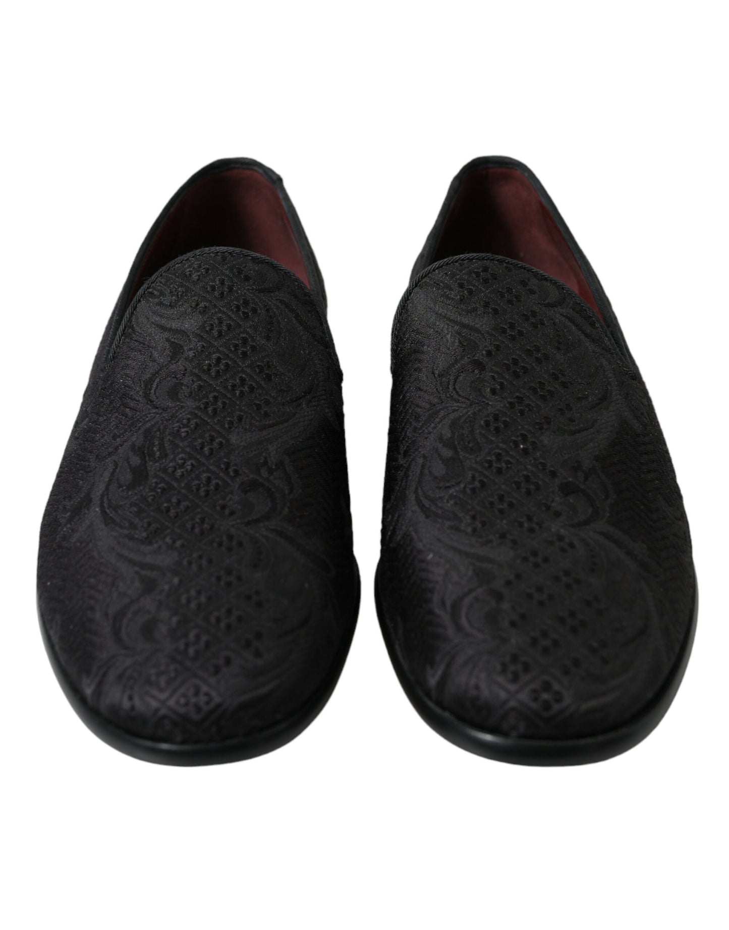 Dolce & Gabbana Elegante schwarze Brokat-Slipper