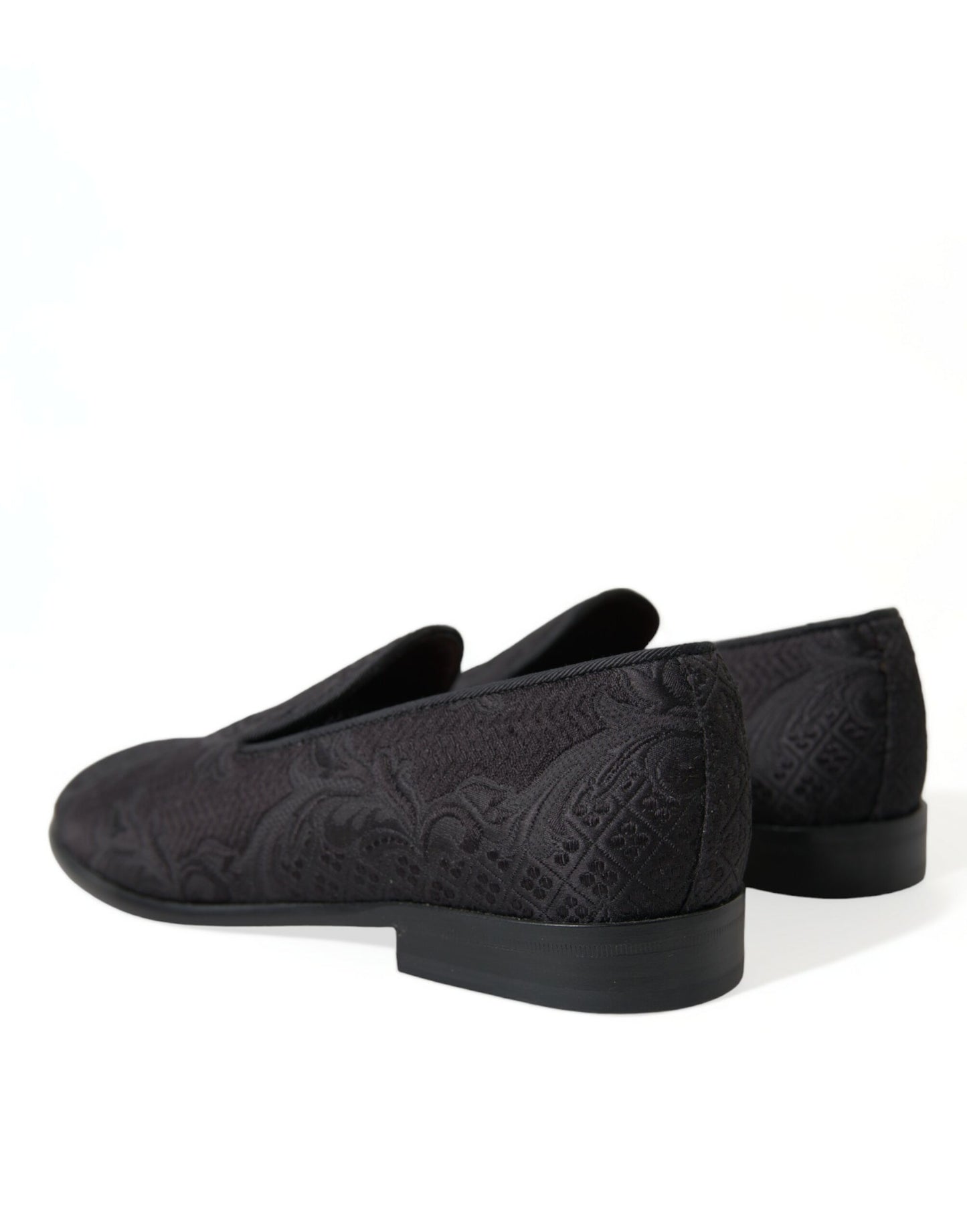 Dolce & Gabbana Elegante schwarze Brokat-Slipper