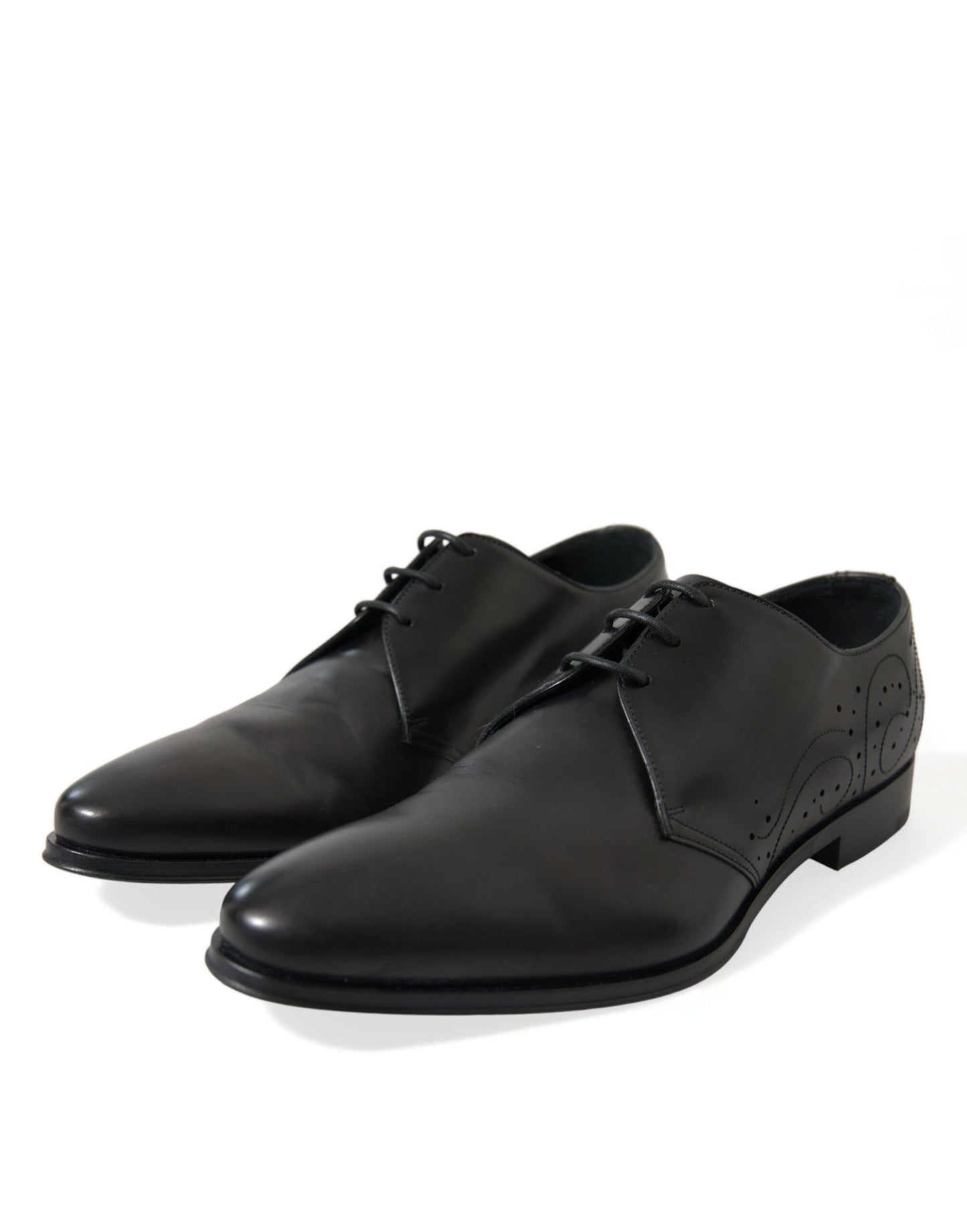 Dolce & Gabbana Elegante Derby-Schuhe aus schwarzem Leder