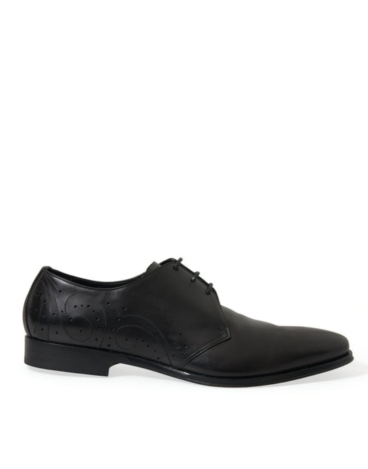 Dolce & Gabbana Elegante Derby-Schuhe aus schwarzem Leder