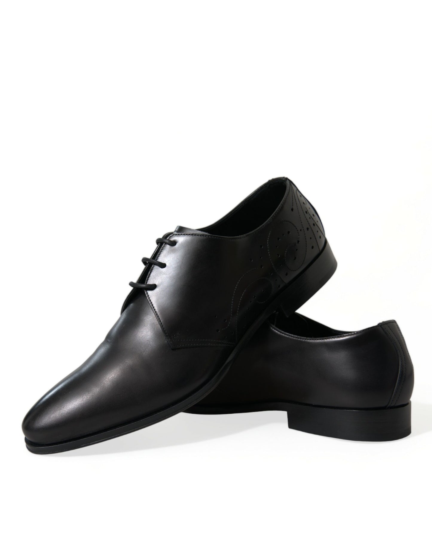 Dolce & Gabbana Elegante Derby-Schuhe aus schwarzem Leder