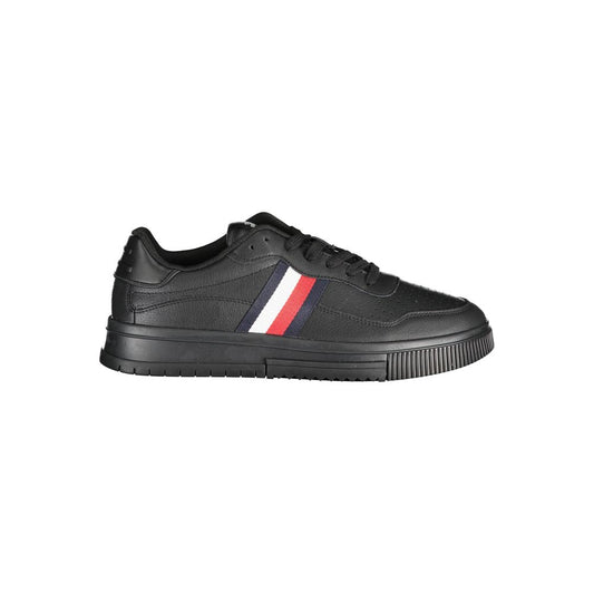 Tommy Hilfiger Schwarzes Leder Herren Sneaker