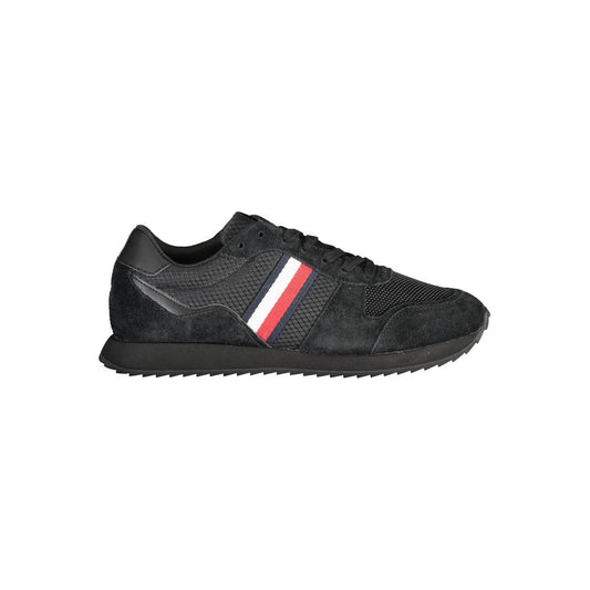 Tommy Hilfiger Schwarzes Leder Herren Sneaker