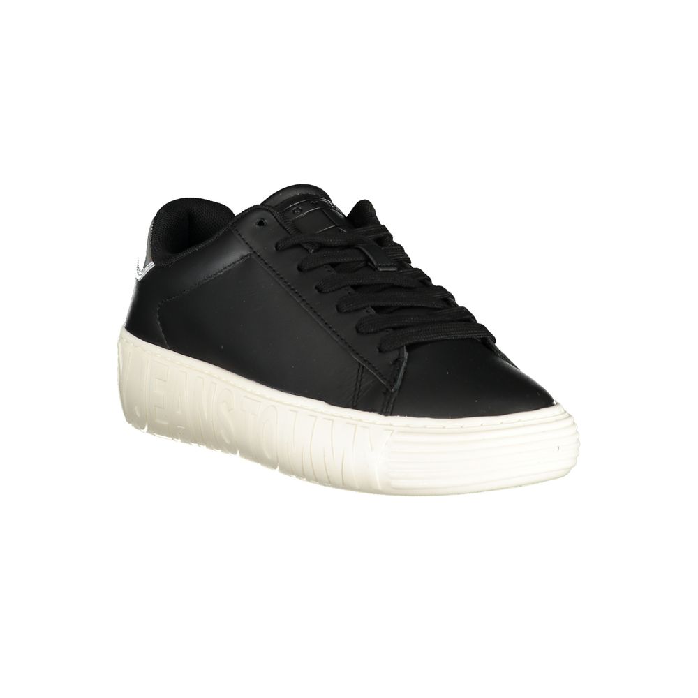 Tommy Hilfiger Schwarzes Leder Damen Sneaker