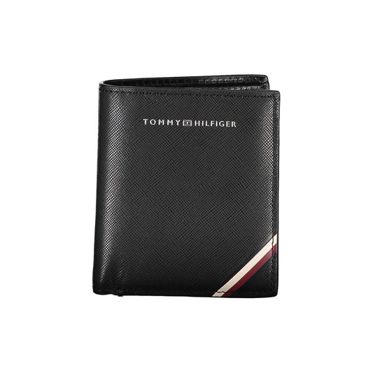 Tommy Hilfiger Schwarzes Leder Herren Portemonnaie