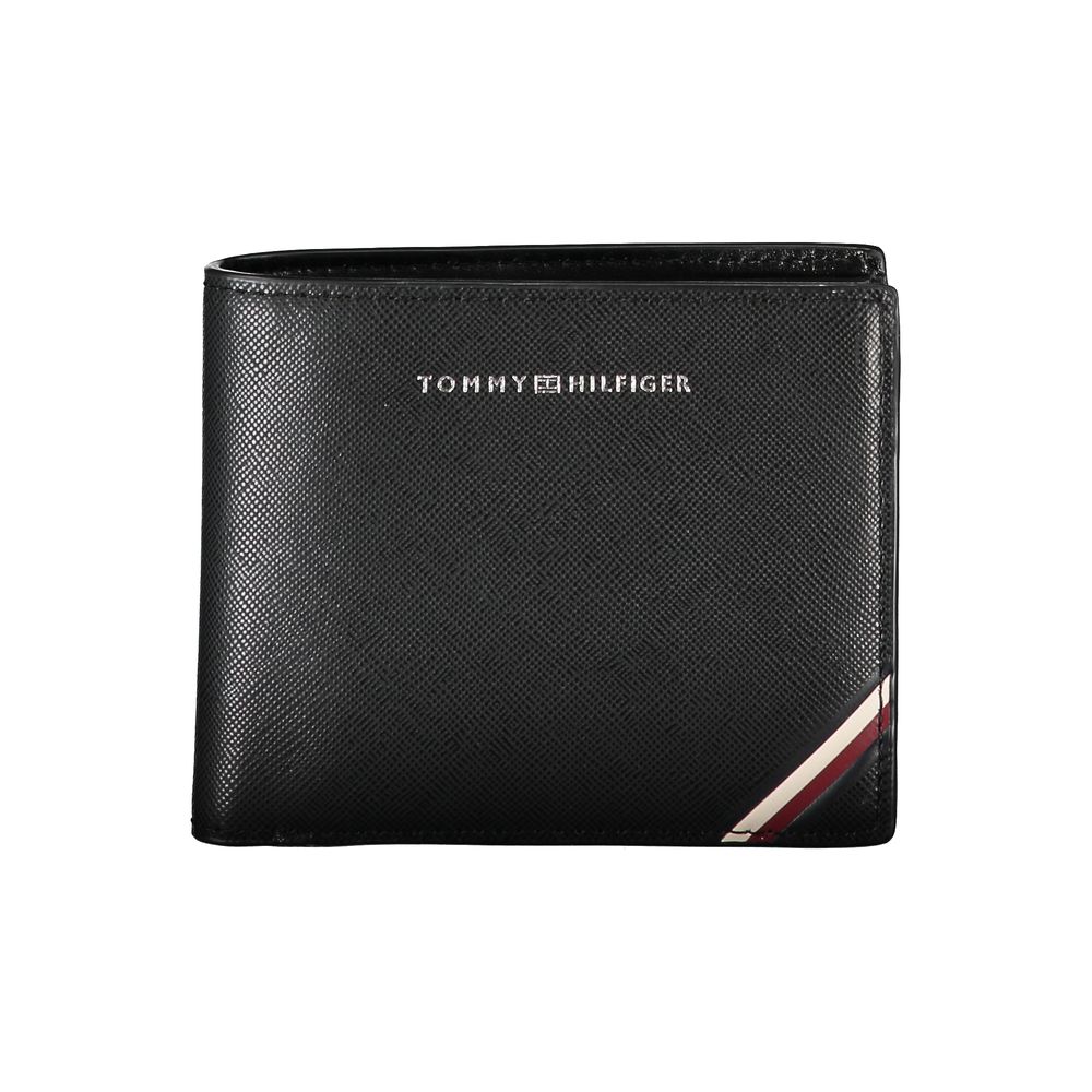 Tommy Hilfiger Schwarzes Leder Herren Portemonnaie