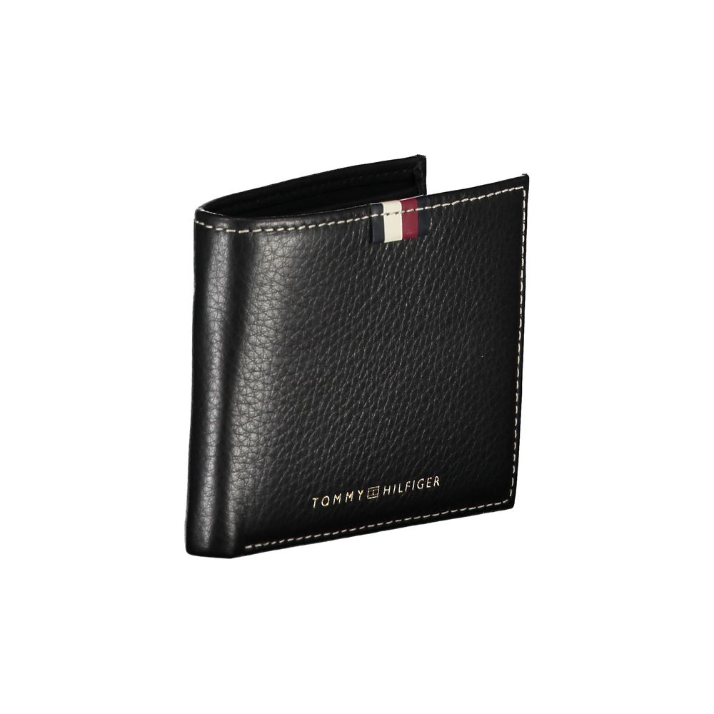 Tommy Hilfiger Schwarzes Leder Herren Portemonnaie