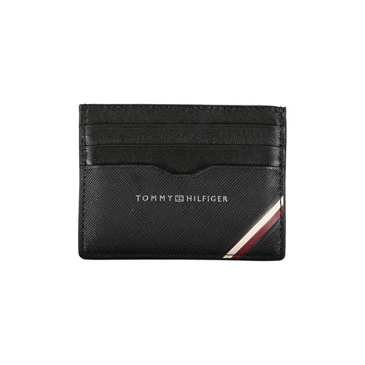 Tommy Hilfiger Schwarzes Leder Herren Portemonnaie