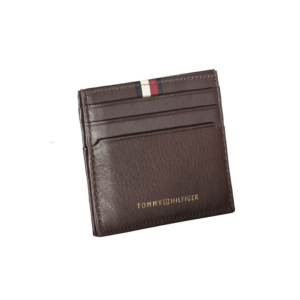 Tommy Hilfiger Braunes Leder Portemonnaie für Männer