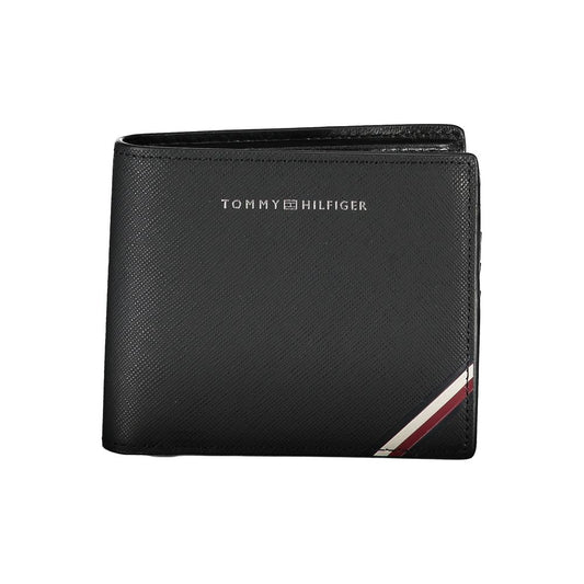 Tommy Hilfiger Schwarzes Leder Herren Portemonnaie